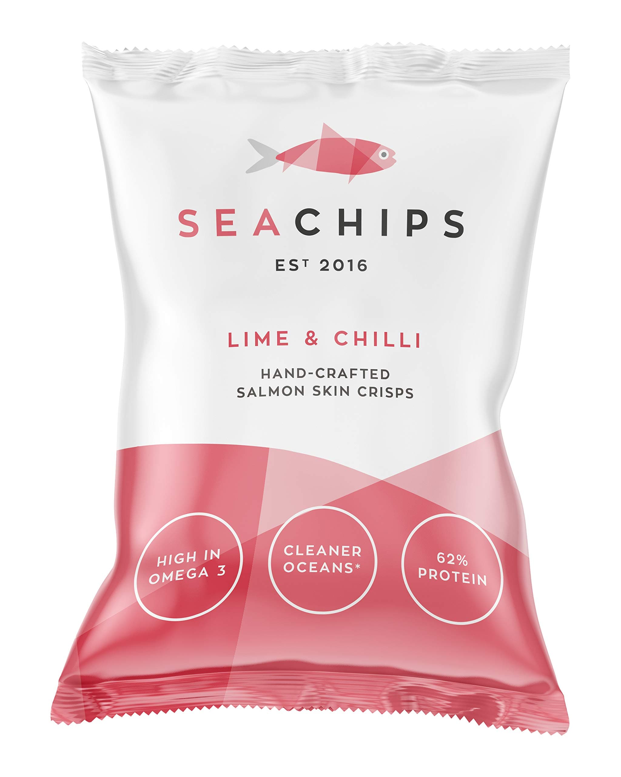 Sea Chips Salmon Skin Crisps (1x Lime & Chilli), 20g, 1-pack