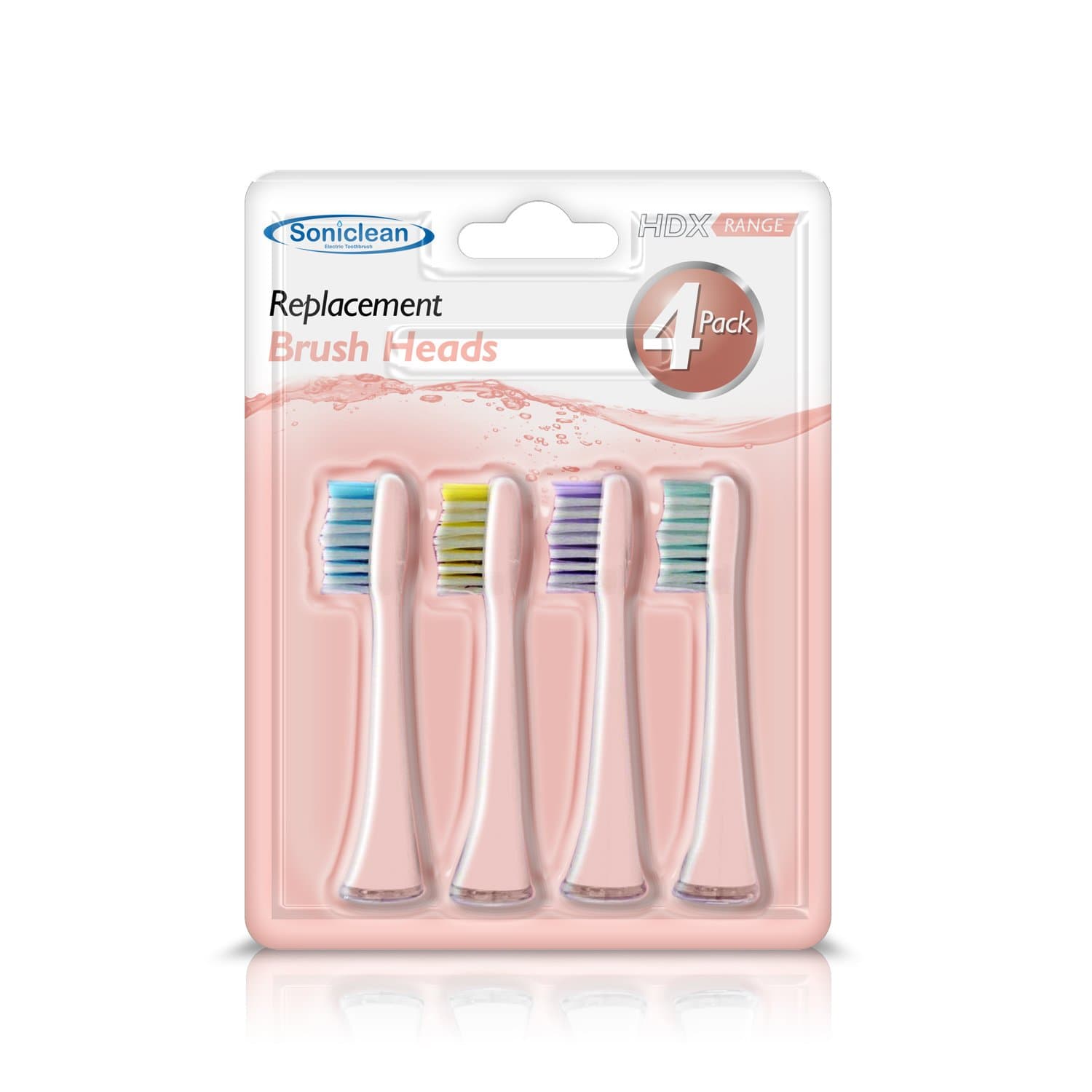 Soniclean PlatinumHDX Replacement Toothbrush Sonic Head 4 Pack - Rose Gold/Pink
