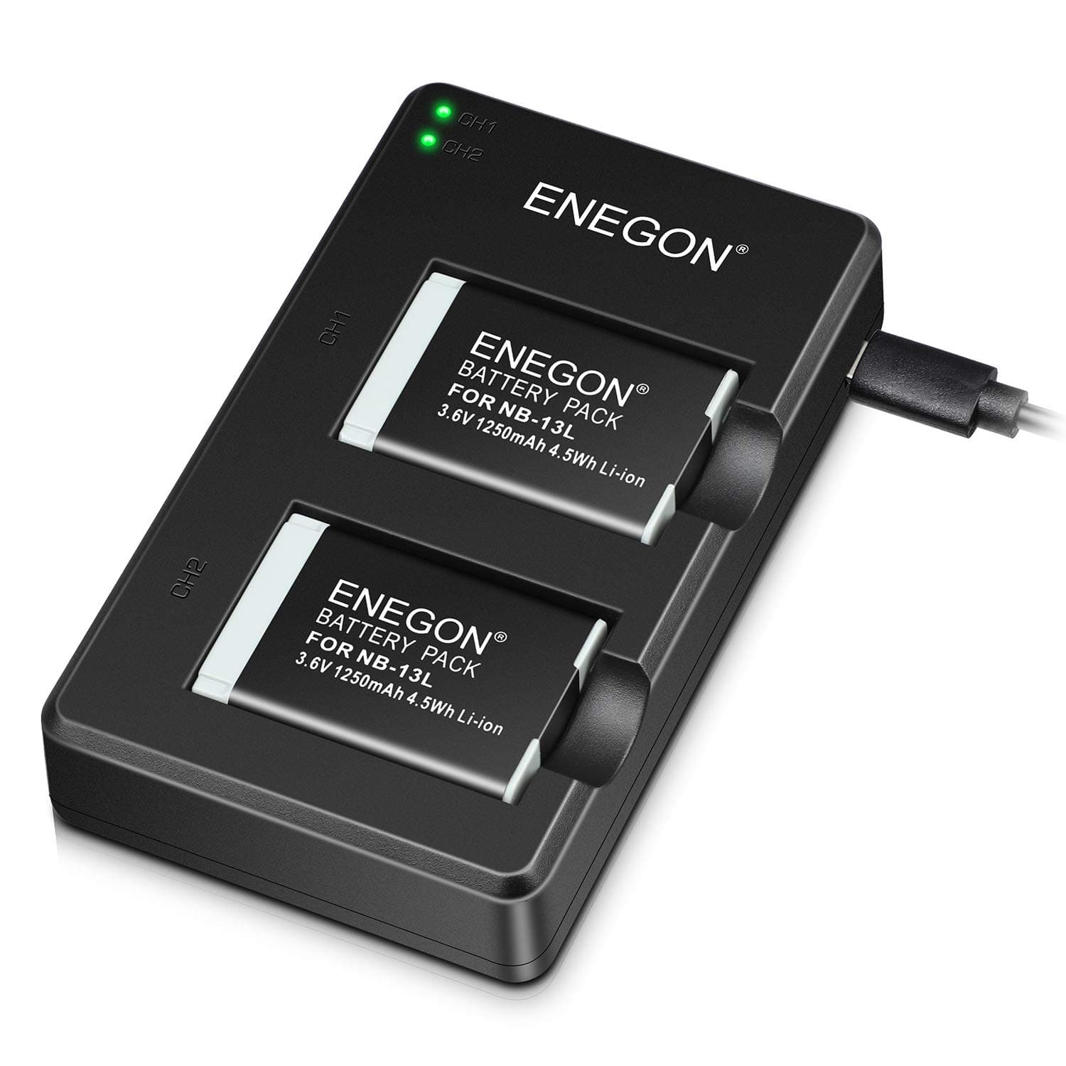 NB-13L Lithium Battery Pack(2 Packs) and Dual Charger for Canon PowerShot G5X,G5X Mark II,G7X, G7X Mark II, G7 X Mark III,SX720 HS, SX730 HS, SX740 HS, SX620 HS, G1X Mark III,G9X, G9X Mark II
