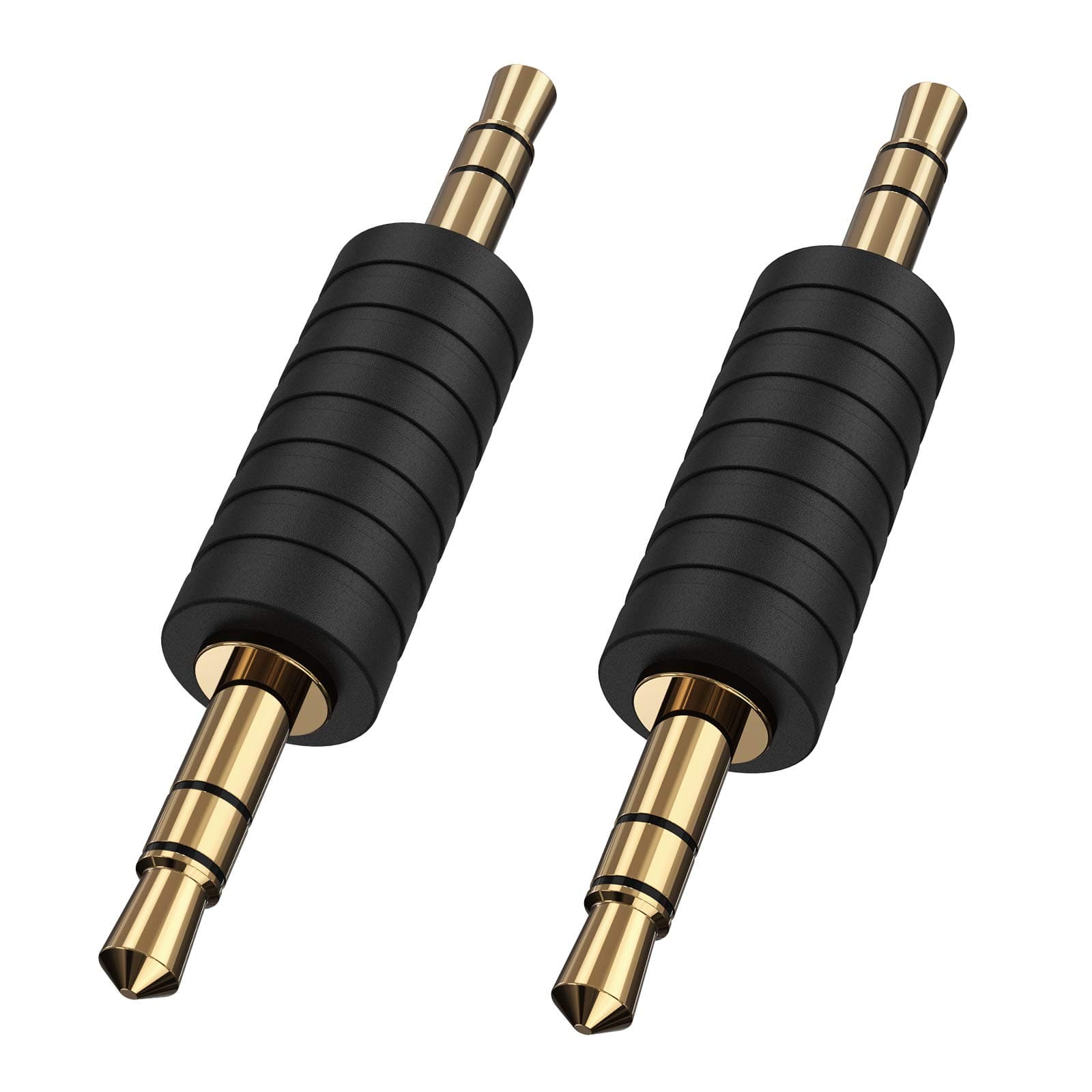 CableCreation 2 Pack 3.5mm 1/8 Stereo Jack to 3.5mm Audio Male to Male Adapter Connectors Gold Plated for Bluetooth Receive