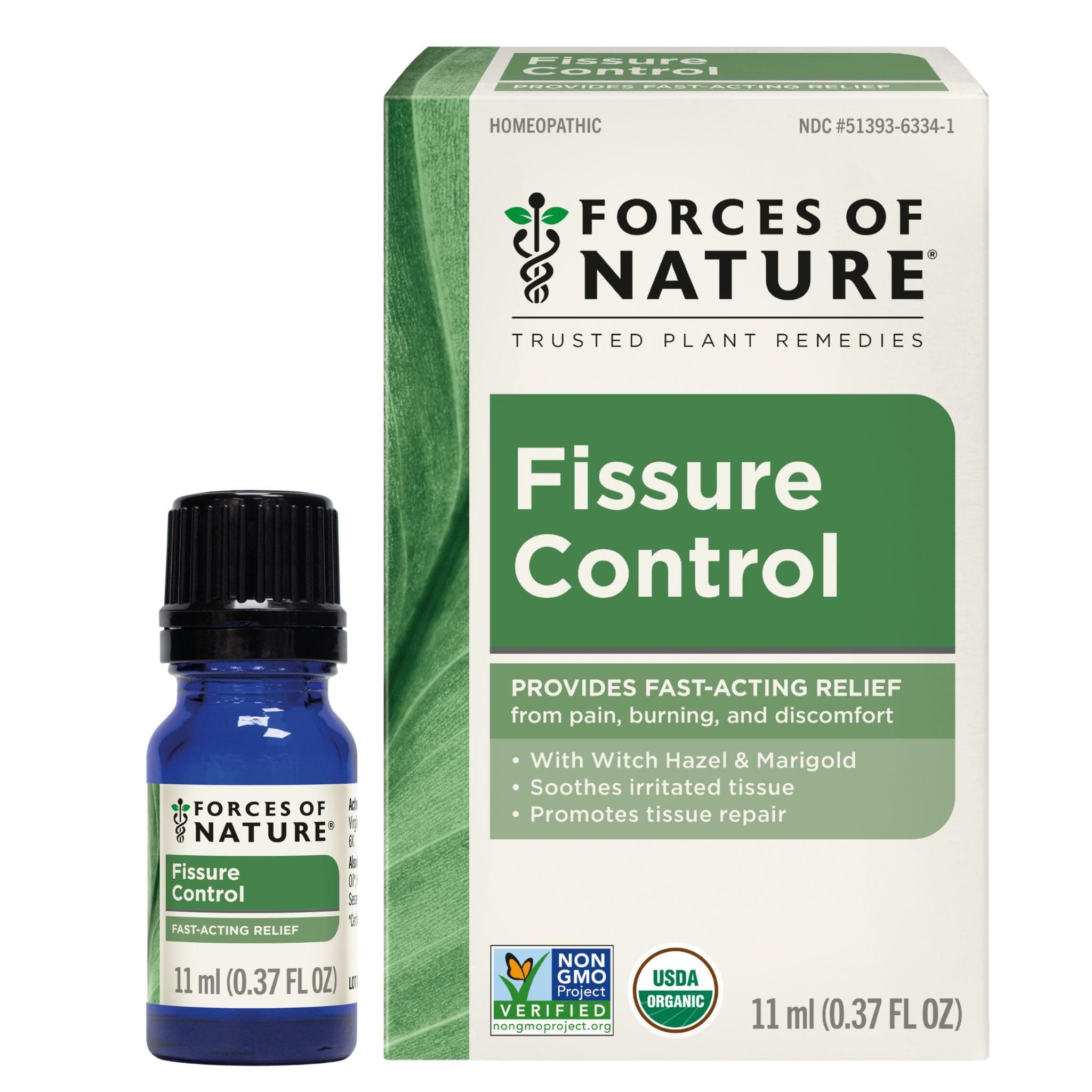 Forces of Nature – Natural, Organic Fissure Care (11ml) Non GMO, Soothe and Relieve Burning, Throbbing, Stinging, Itchy, Bleeding Tissue Caused by Fissures or Hemorrhoids (Packaging May Vary)