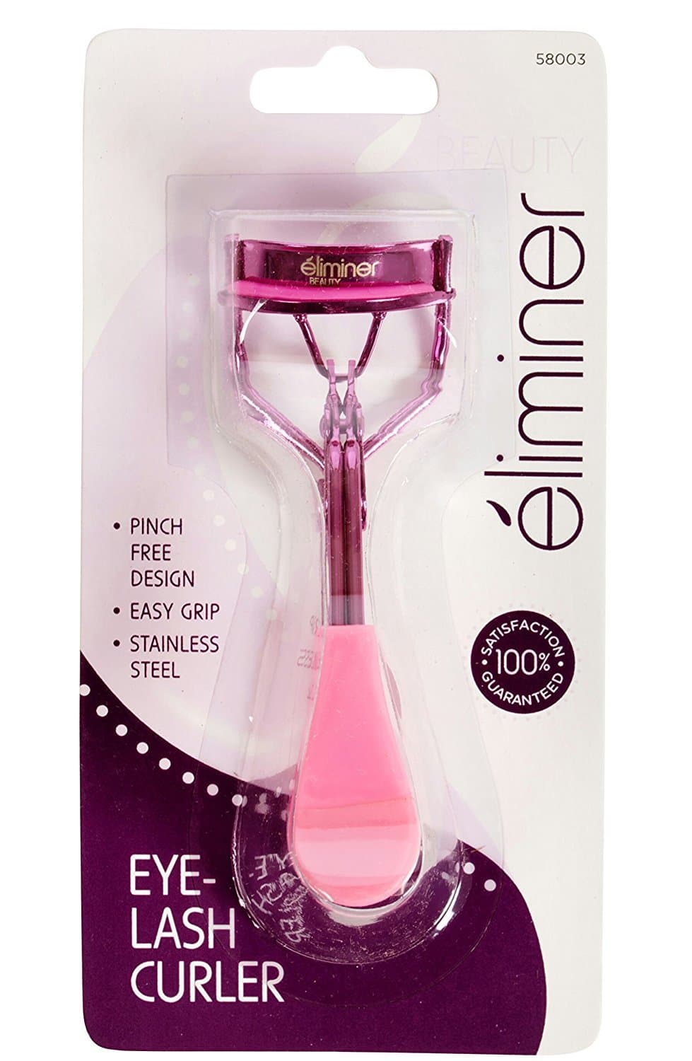 Eyelash Curler For Longer Fuller Thicker Lashes, Universal Pinch Free Design, Fits All Eye Sizes, Pink- By Eliminer