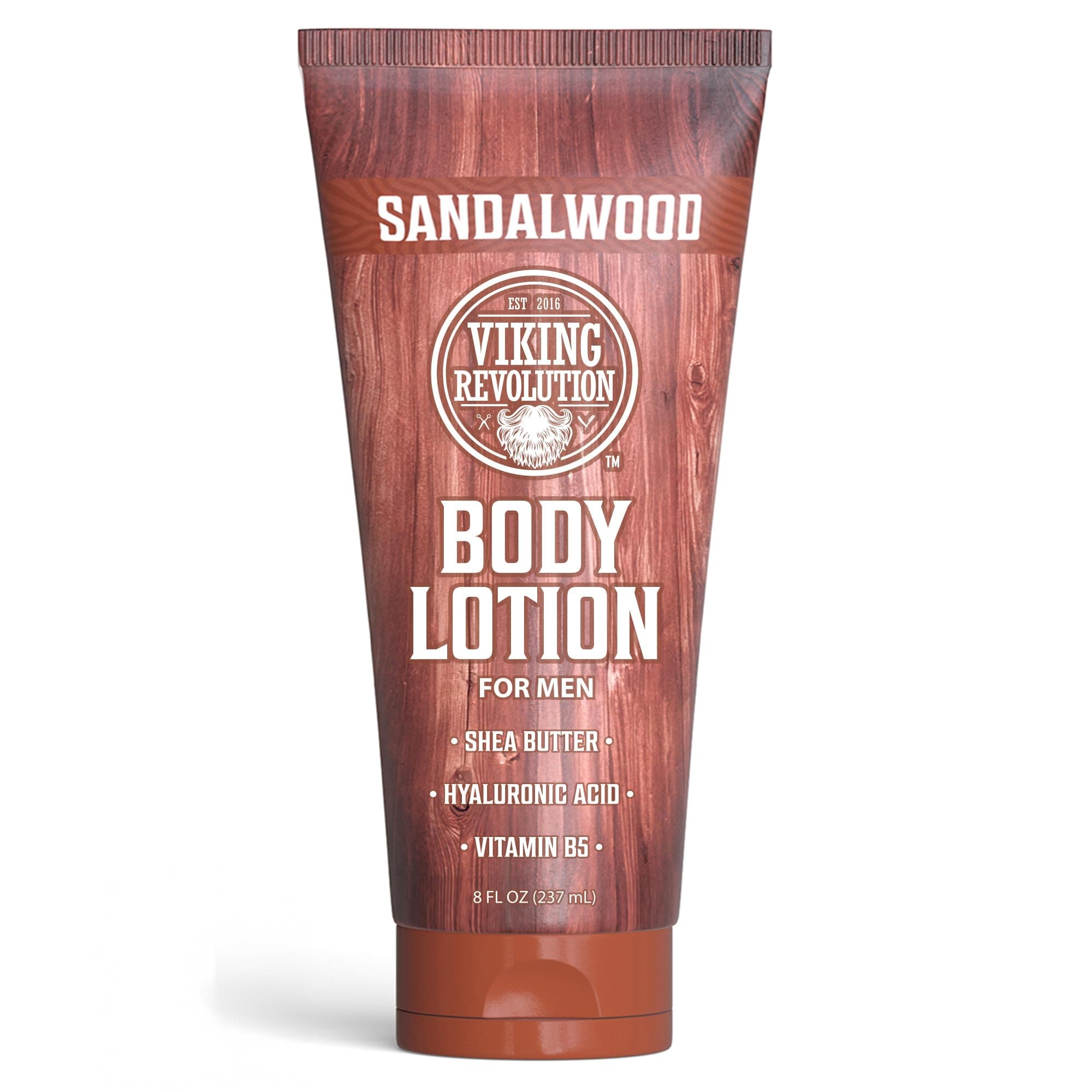Sandalwood Body Lotion for Men – Mens Lotion for Dry Skin with Shea Butter, Hyaluronic Acid and Vitamin B5 – Nourishing Mens Body Lotion for Hydrated and Smooth Skin (8oz, 1 Pack)