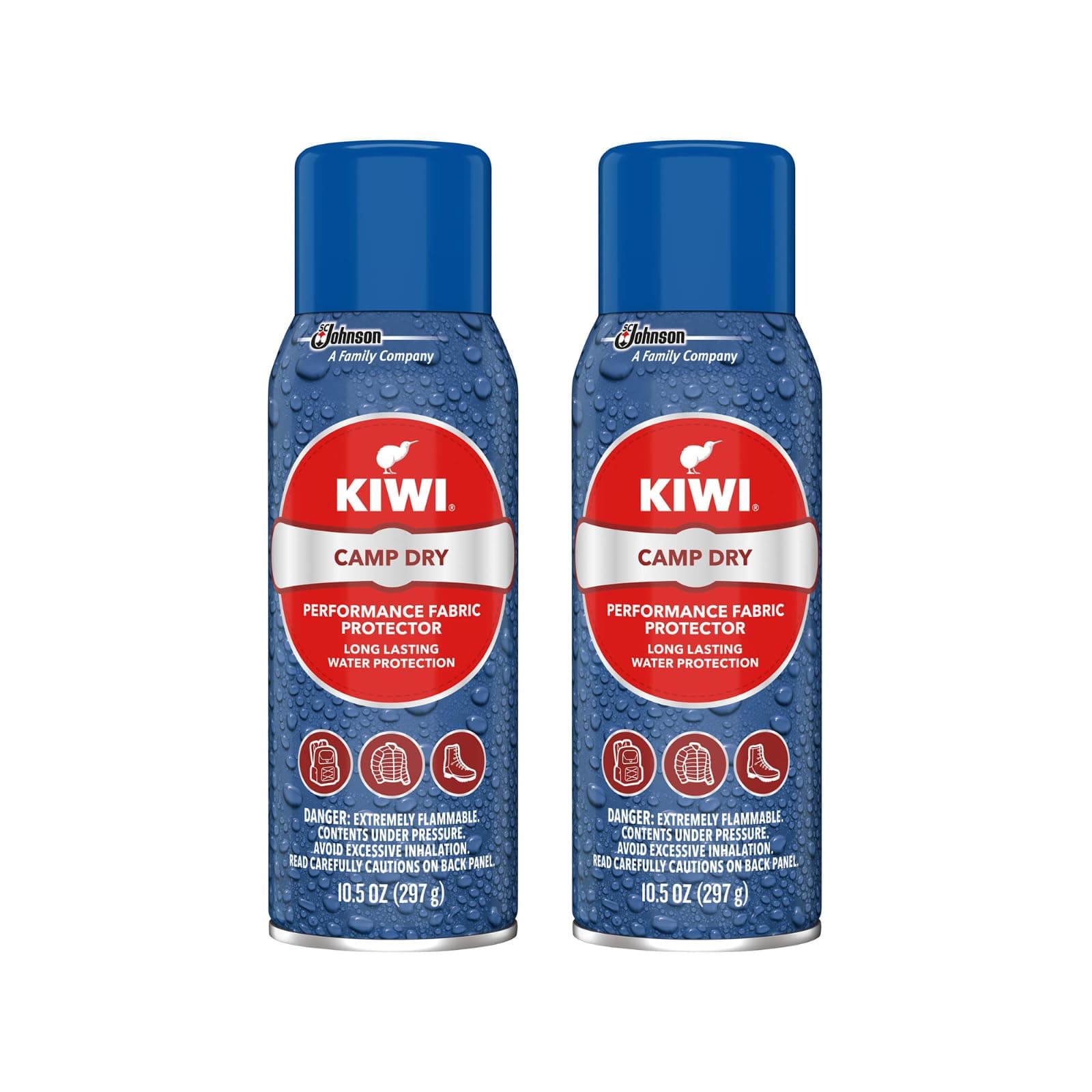 Kiwi Camp Dry Water Repellent Performance Fabric Protector, 10.5 oz 2 Pack
