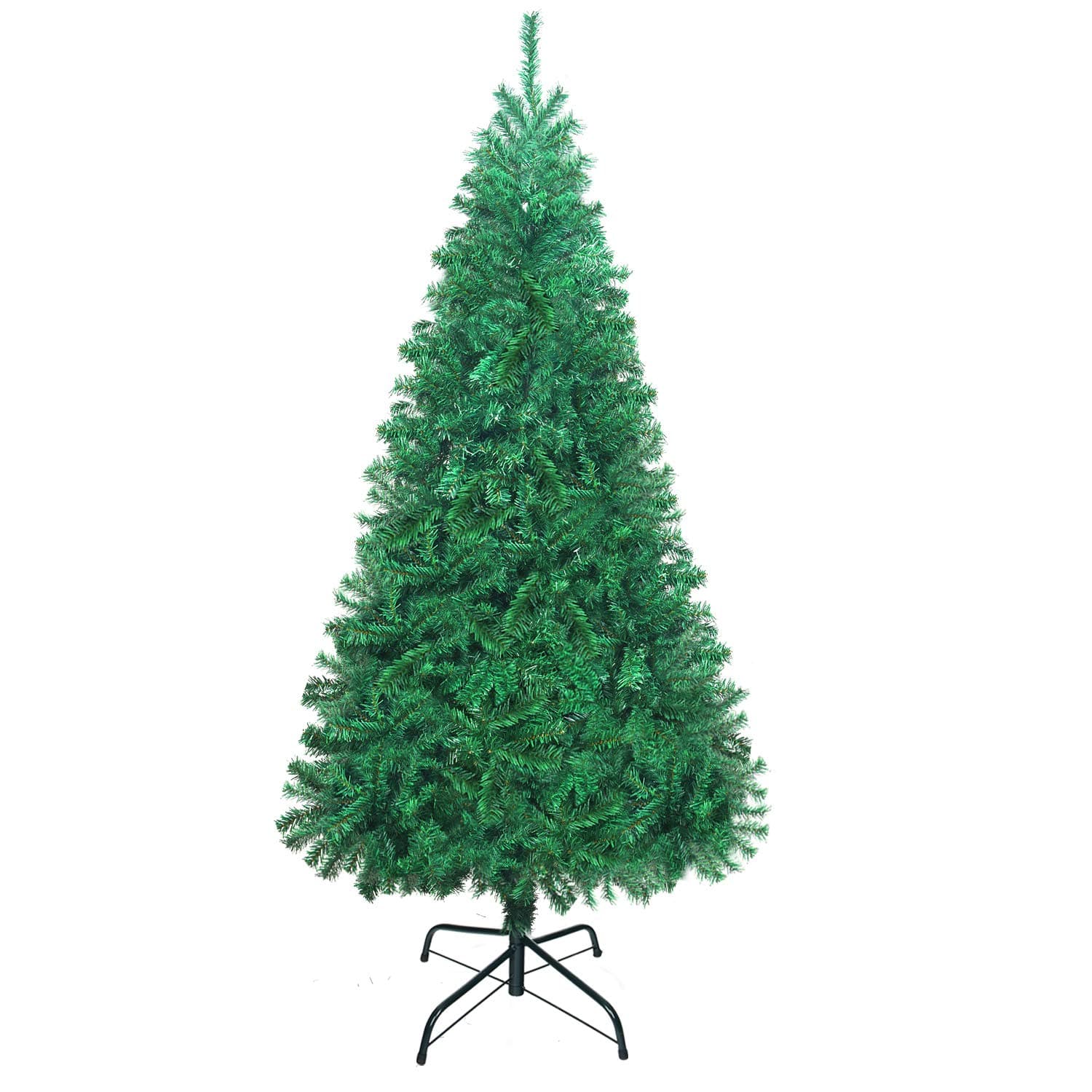 UHINOOS Hinged Artificial Christmas Tree,Unlit Xmas Decoration Tree with Foldable Solid Metal Stand-Green (4FT)