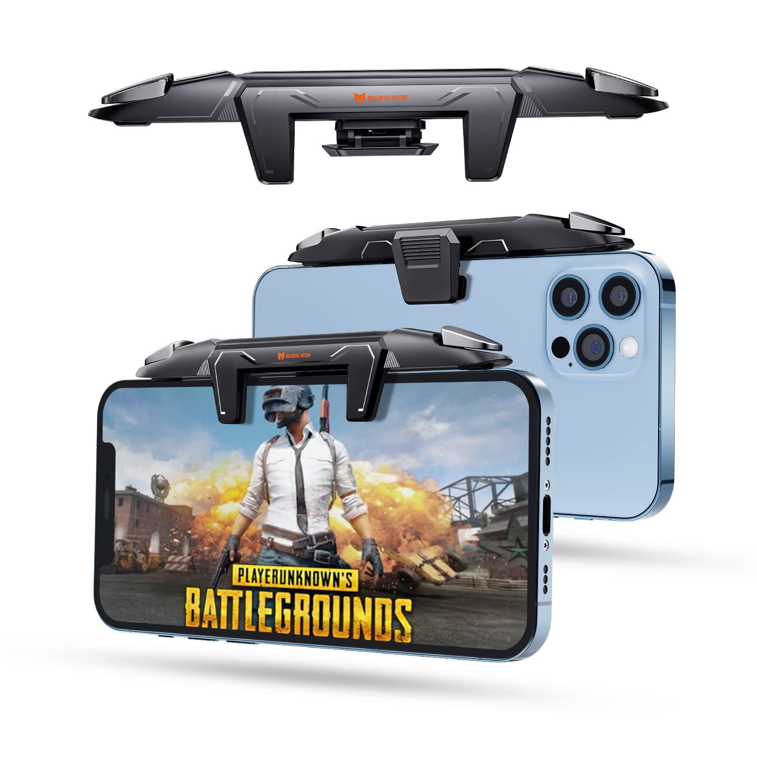 BIGBIG WON Mobile Phone Controller for Android & iPhone, Game Controller Compatible with PUBG Mobile/Knives Out/Call of Duty Mobile, Phone Triggers for Gaming with Sensitive Shoot and Aim