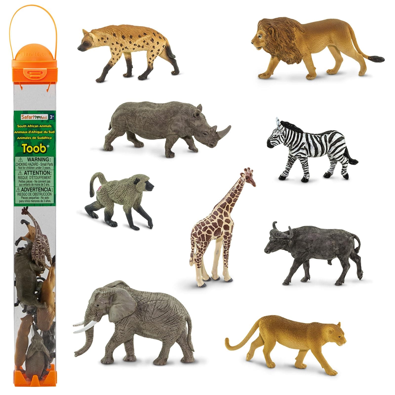 Safari Ltd. South African Animals TOOB - 9 Figurines of Elephant, Lion, Giraffe, and More - Educational Toy Set for Boys, Girls and Kids Ages 3+