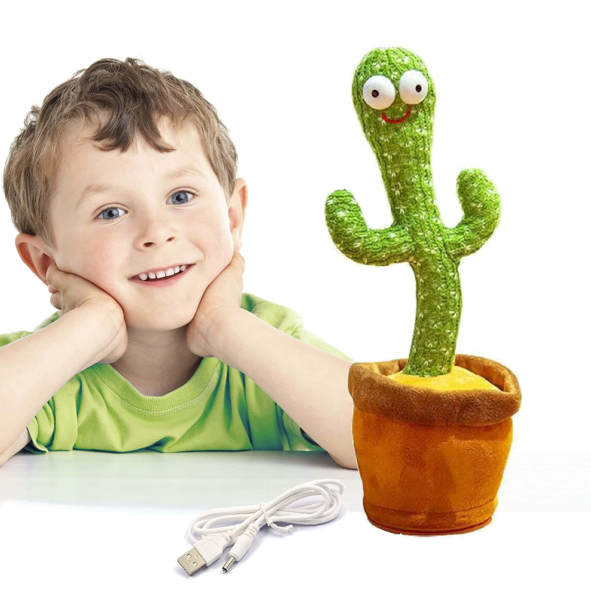 M MITLINK Dancing Cactus, Singing Cactus Toy with Mimicking Cactus Plush Electric Toys, Recording Repeating and Follow You Speak USB Rechargeable for Kids Funny, Home Decoration