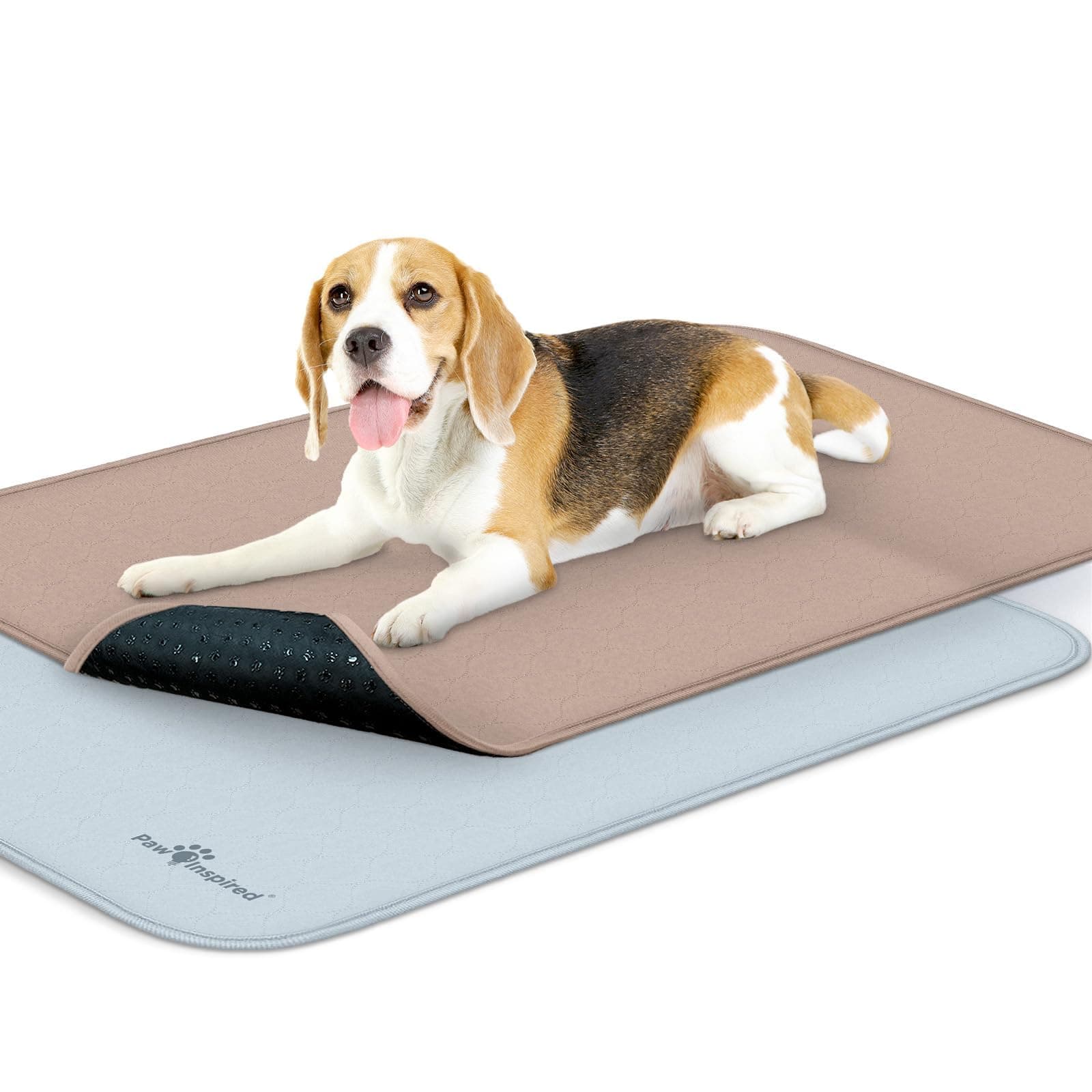 Paw Inspired Washable Crate Liners for Dogs (2 Pack), Leakproof, Non-Slip Pee Pads for 36 Inch Kennels, Reusable Puppy Pads for Potty Training, Whelping, Waterproof Mat (35x22 Inch, Pack of 2)