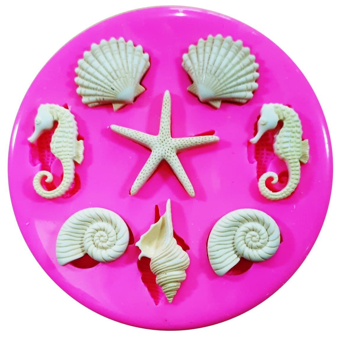 Seashore Sea Shells Starfish and Seahorses Silicone Mould Mold for Cake Decorating Cake Cupcake Toppers Icing Sugarcraft Tool by Fairie Blessings
