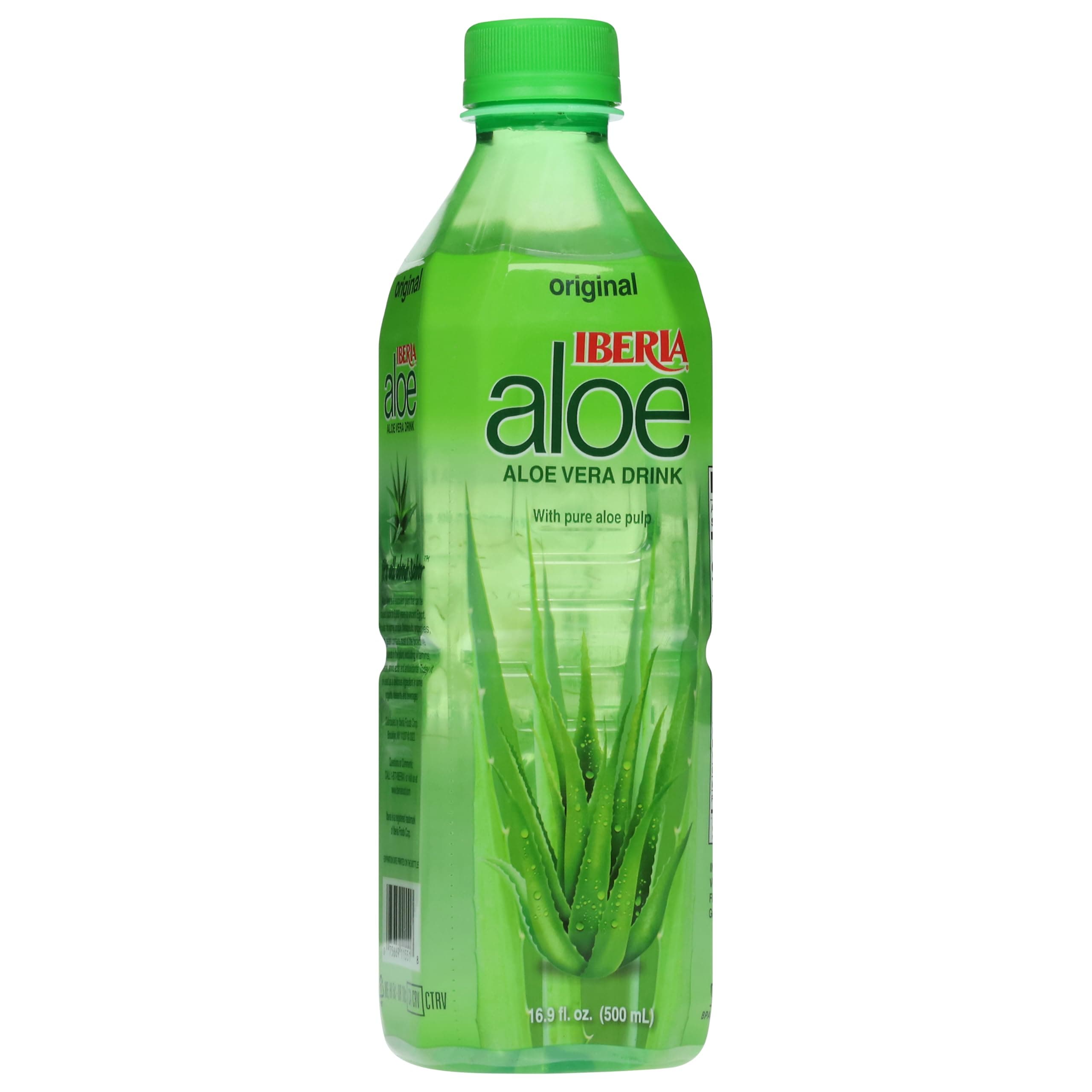 Iberia Aloe Vera Drink with Aloe Vera Pulp, Original, 16.9 fl oz (Pack of 24)