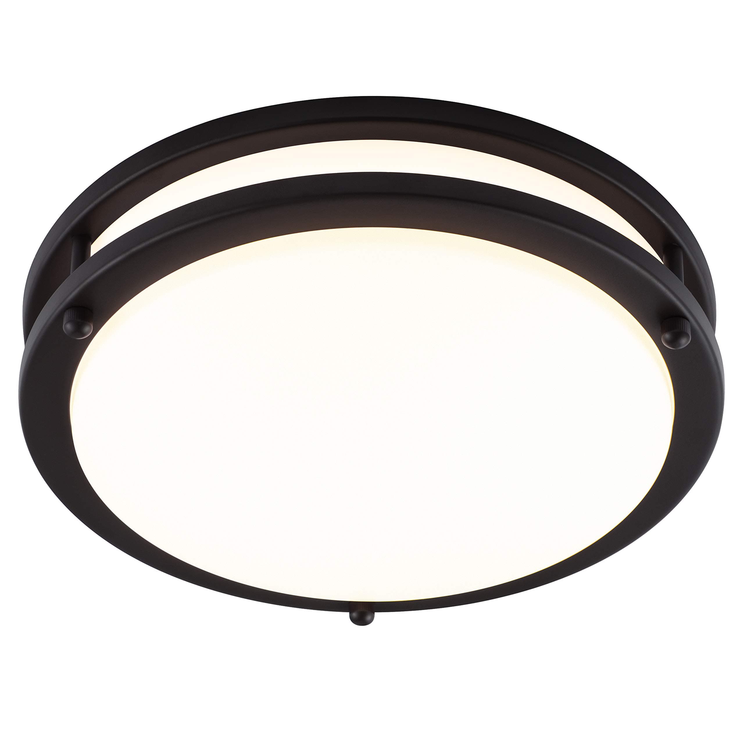 LED Flush Mount Ceiling Light, 12-Inch, Bronze Finish, 15W 1050 Lumens 3000K Warm White, Dimmable