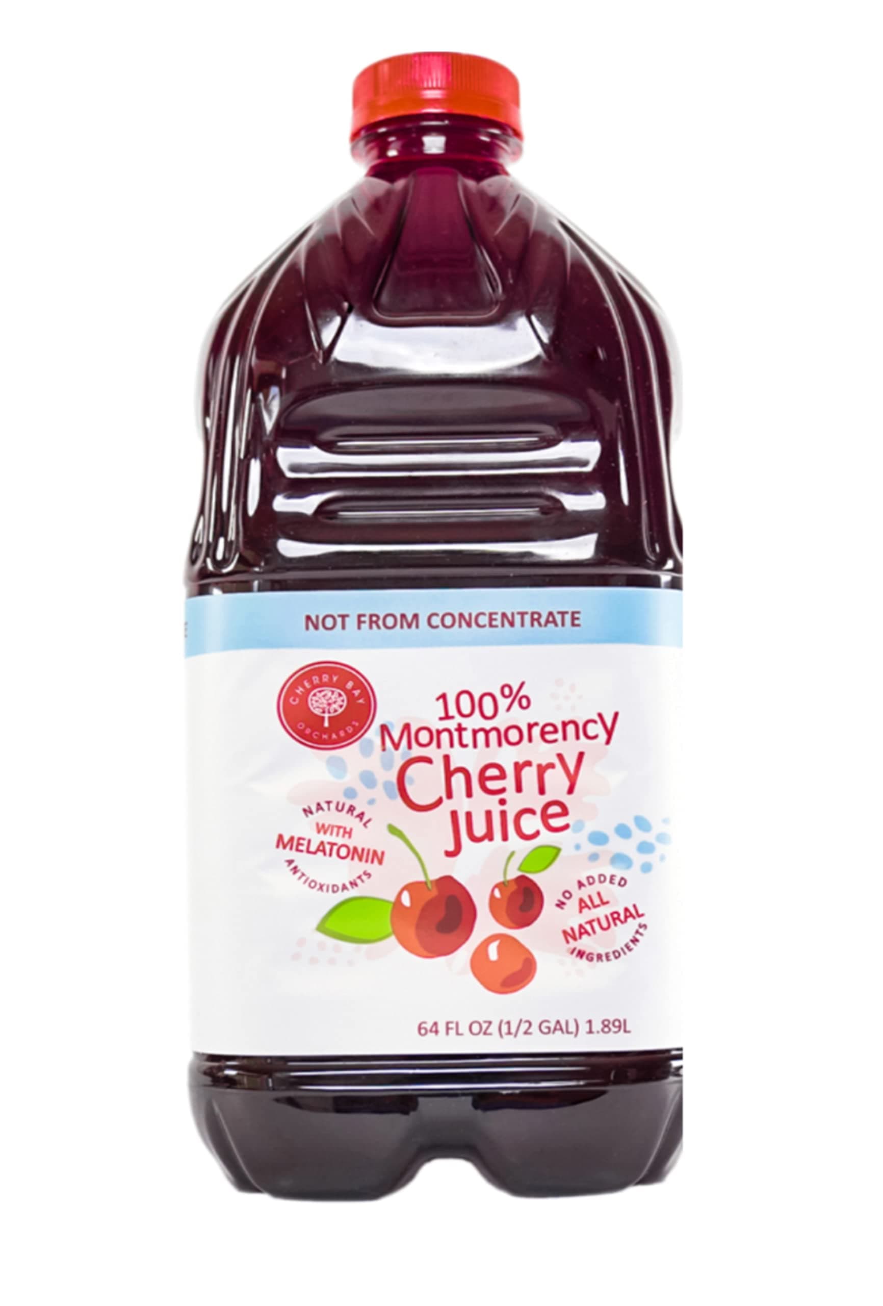 Tart Cherry Juice (64 oz Bottle) - 100% Natural Cherry Juice Not From Concentrate, Boosts Immunity, Improves Sleep - No Added Sugar, Gluten Free, Non GMO