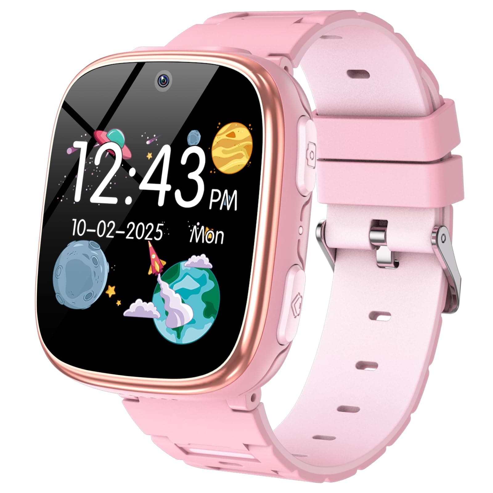 Kids Smart Watch Girls Boys - Smart Watch for Kids Game Watch Gifts for 4-12 Years Old with 26 Games Camera Alarm Video Music Player Pedometer Flashlight Birthday Gift for Boys Girls (6 Pink)