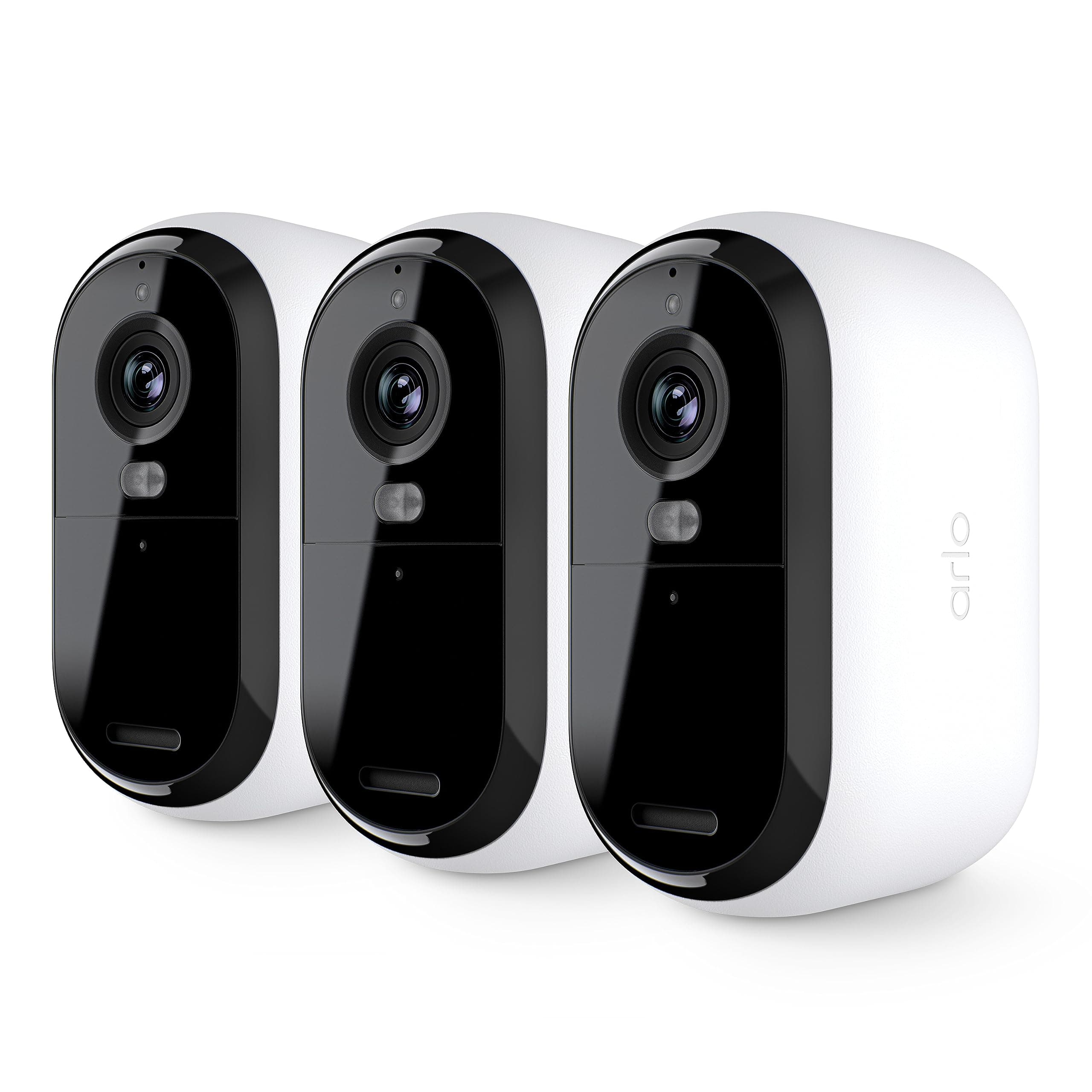 Arlo Essential Security Cameras Wireless Outdoor 2K (2nd Gen, 2023 Release) - Battery Power, Person Recognition, Package Detection, Animated Preview, 1-Month Trial of Secure Plan, 3 Cam, White