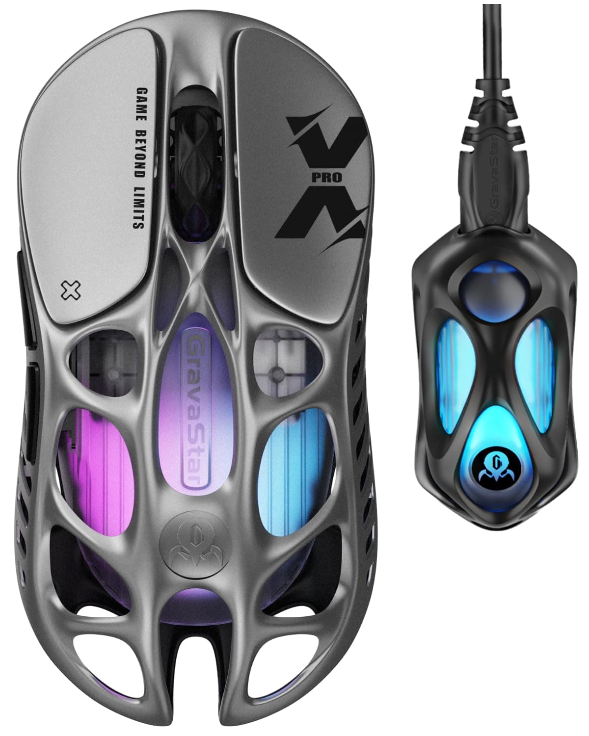 - Mercury X Pro Wireless Gaming Mouse, Come with 8K Dongle – 32,000 DPI PAW 3950 Sensor, 8,000Hz Polling Rate, Only 49g, Magnesium Alloy Hollow Frame, RGB Lighting, 5 Programmable Buttons