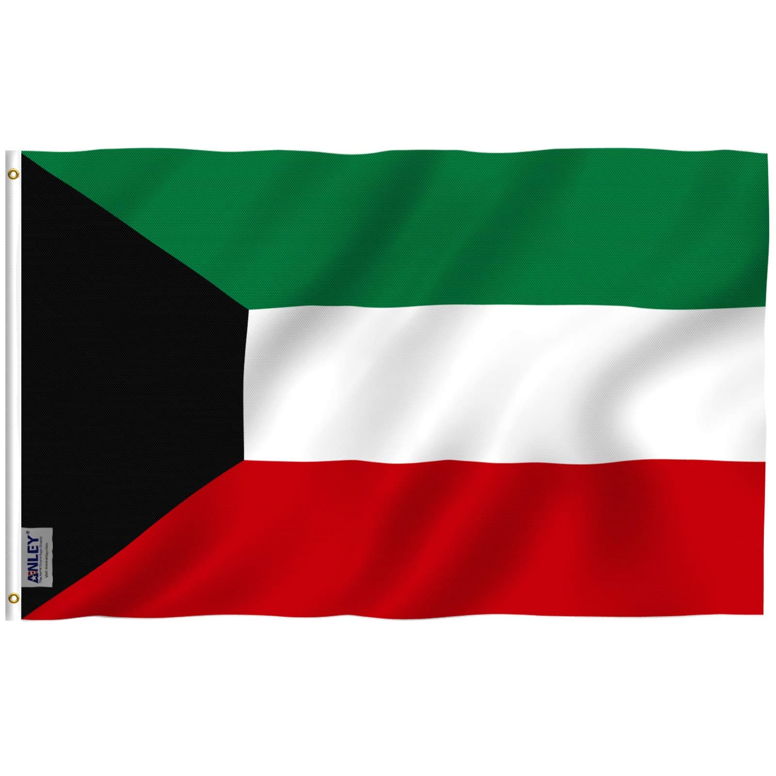 ANLEY Fly Breeze 3x5 Feet Kuwait Flag - Vivid Color and Fade Proof - Canvas Header and Double Stitched - State of Kuwait Flags Polyester with Brass Grommets 3 X 5 FT