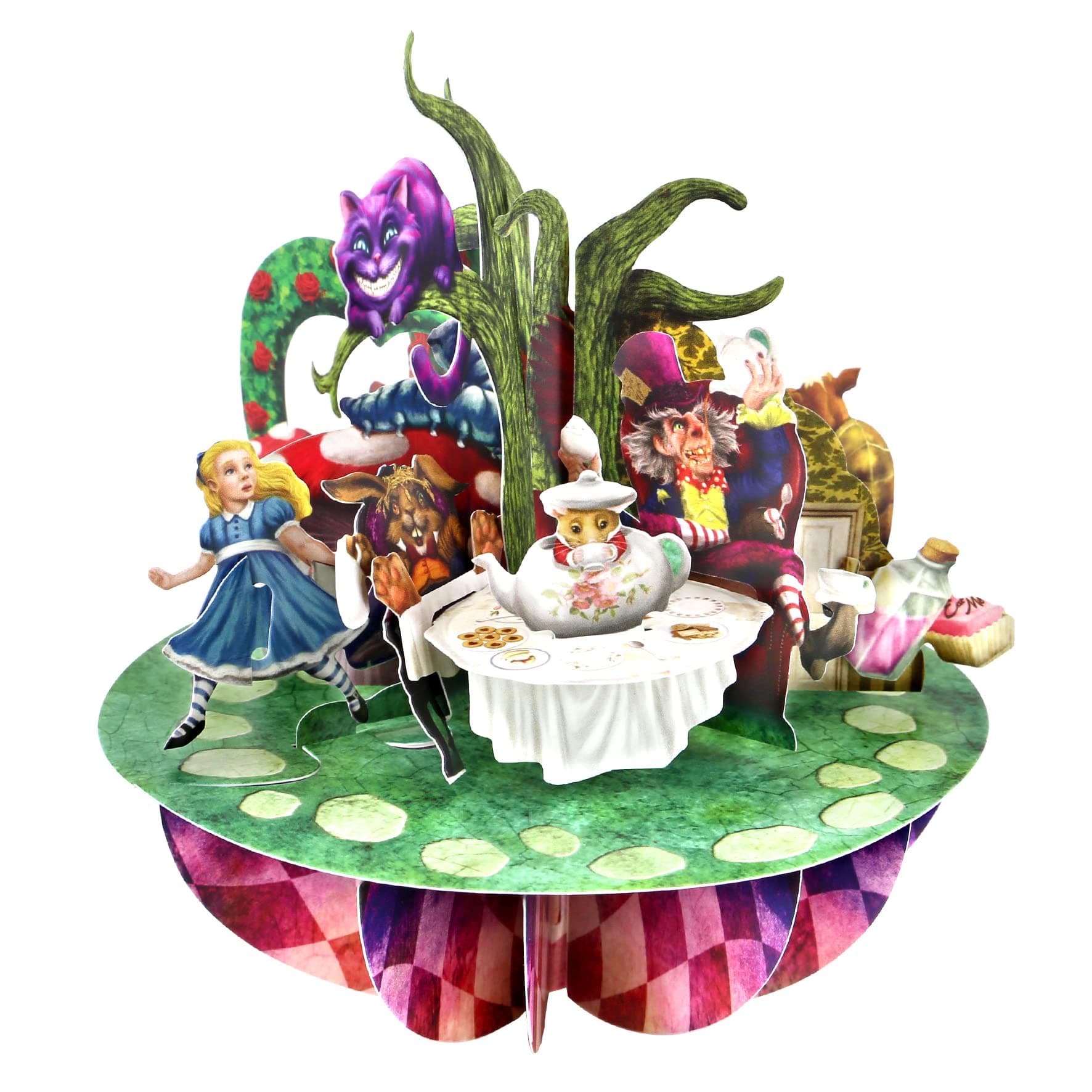 SANTORO Pirouette, 3D Pop Up Greeting Card - Alice In Wonderland - For Her, For Kids, Birthday, Party