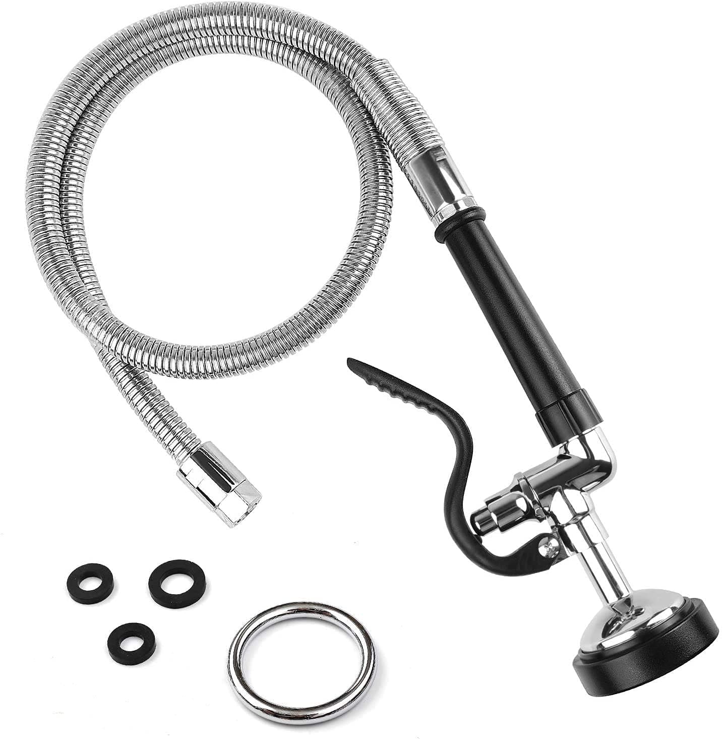 ā Pre-Rinse Replacement Kit - High Pressure Spray Head and Stainless Steel Hose Connection for Commercial Sink Tap