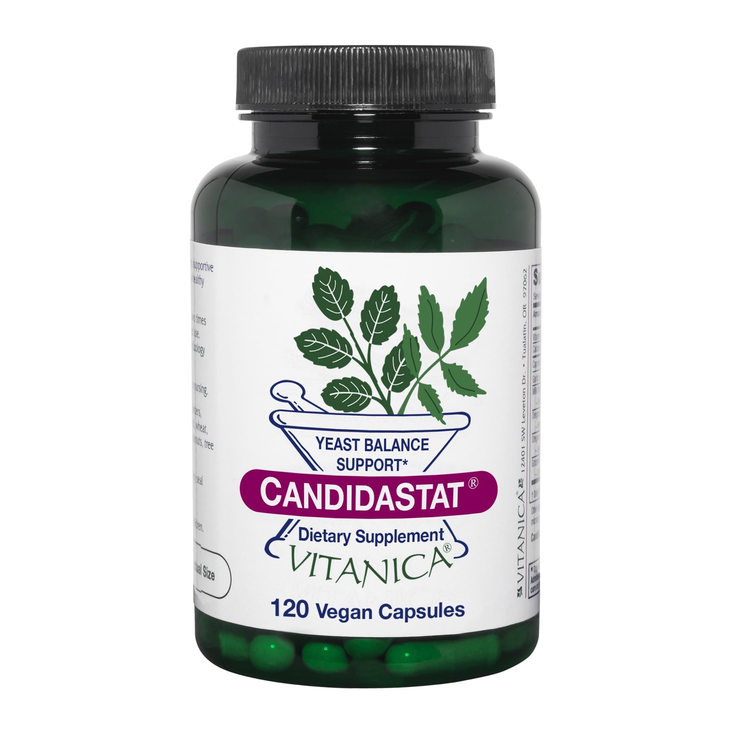 Candidastat, Yeast Balance Supplement and Support, Vegan, 120 Capsules