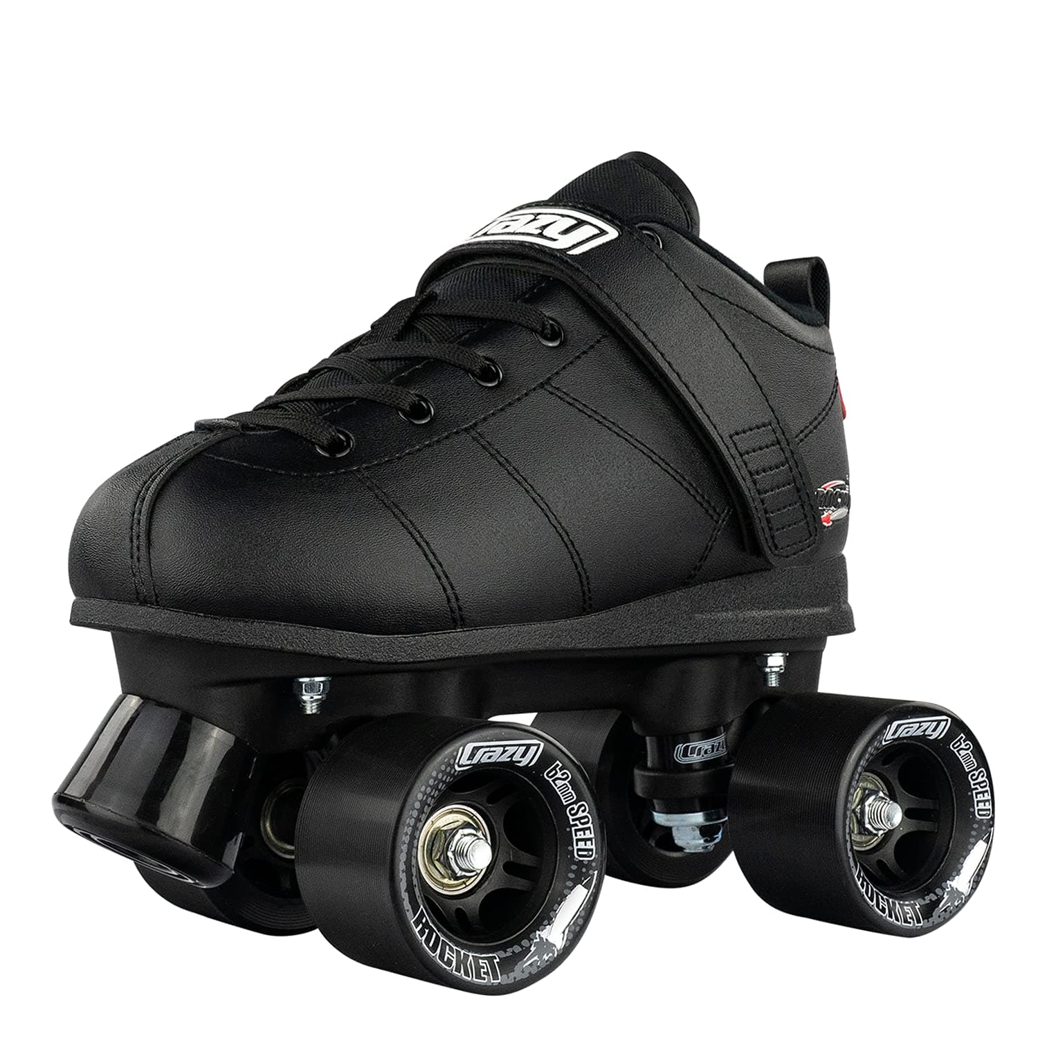 Crazy Skates Rocket Roller Skates - Quad Skates for Men and Women - Black (Size: Mens 7.5 / Womens 8.5)