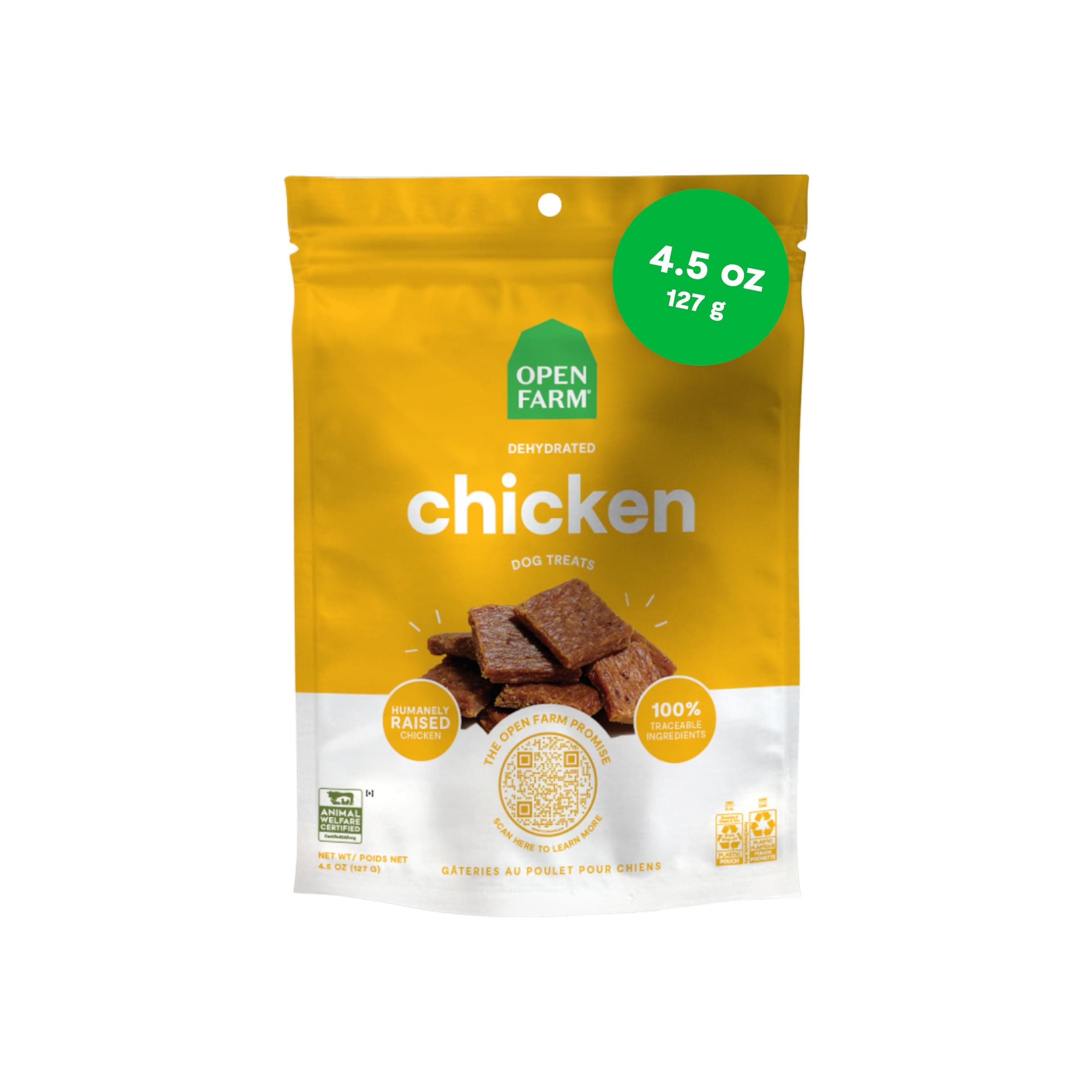 Open Farm Grain-Free Dehydrated Chicken Dog Treats 4.5 Ounces