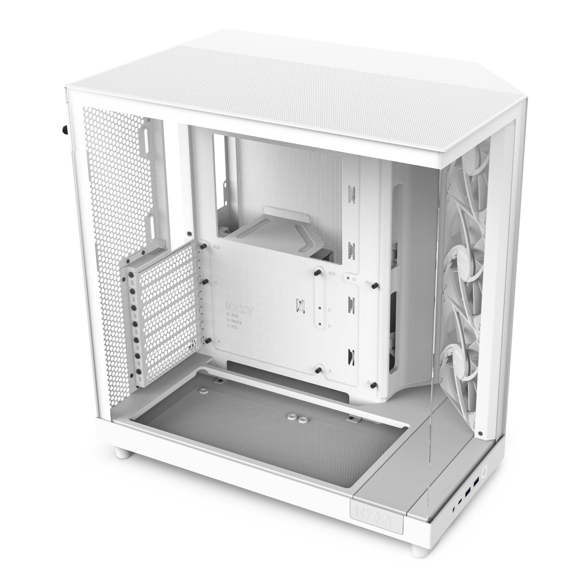 H6 Flow | CC-H61FW-01 | Compact Dual-Chamber Mid-Tower Airflow Case | Panoramic Glass Panels | High-Performance Airflow Panels | Includes 3 x 120mm Fans | Cable Management | White