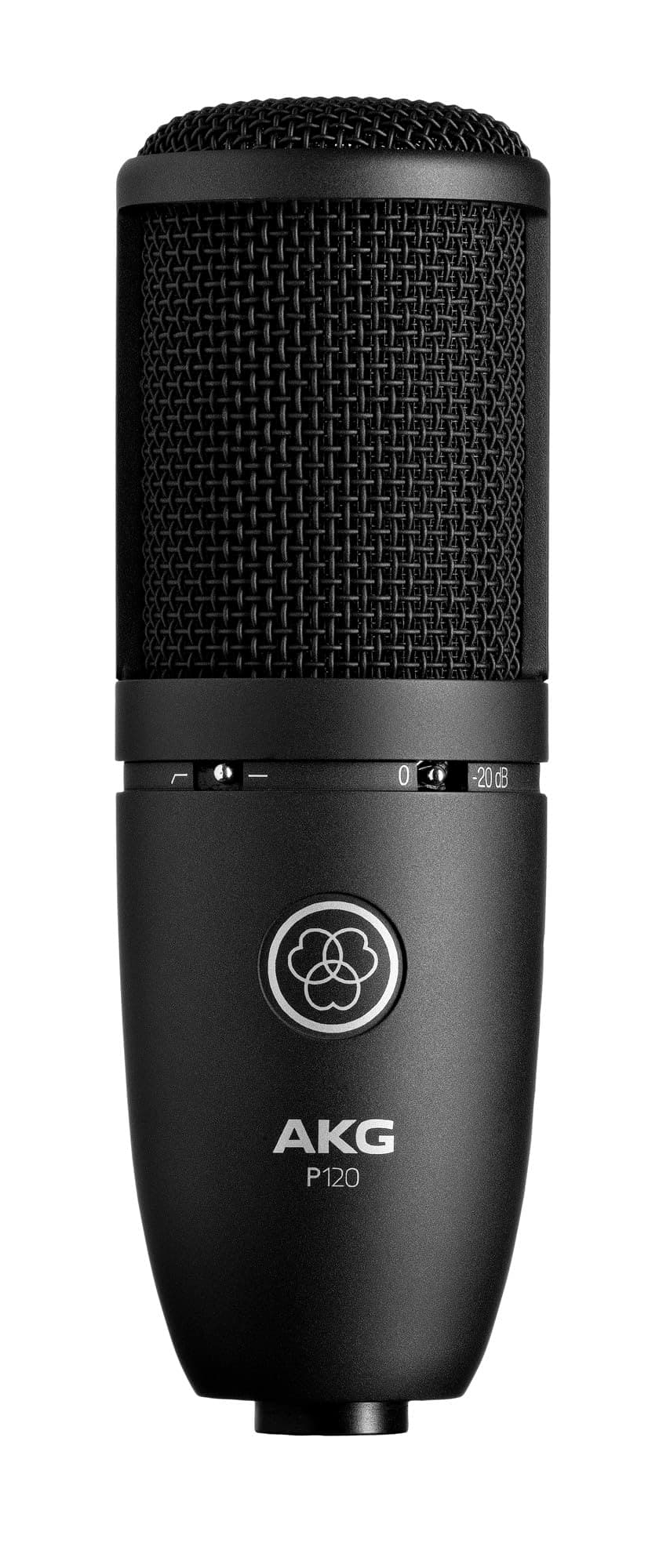 AKG Pro Audio P120 - Affordable 2/3-Inch Diaphragm Condenser Microphone for Clear Vocals & Instruments. Studio Recording or Live. XLR Connector. Black