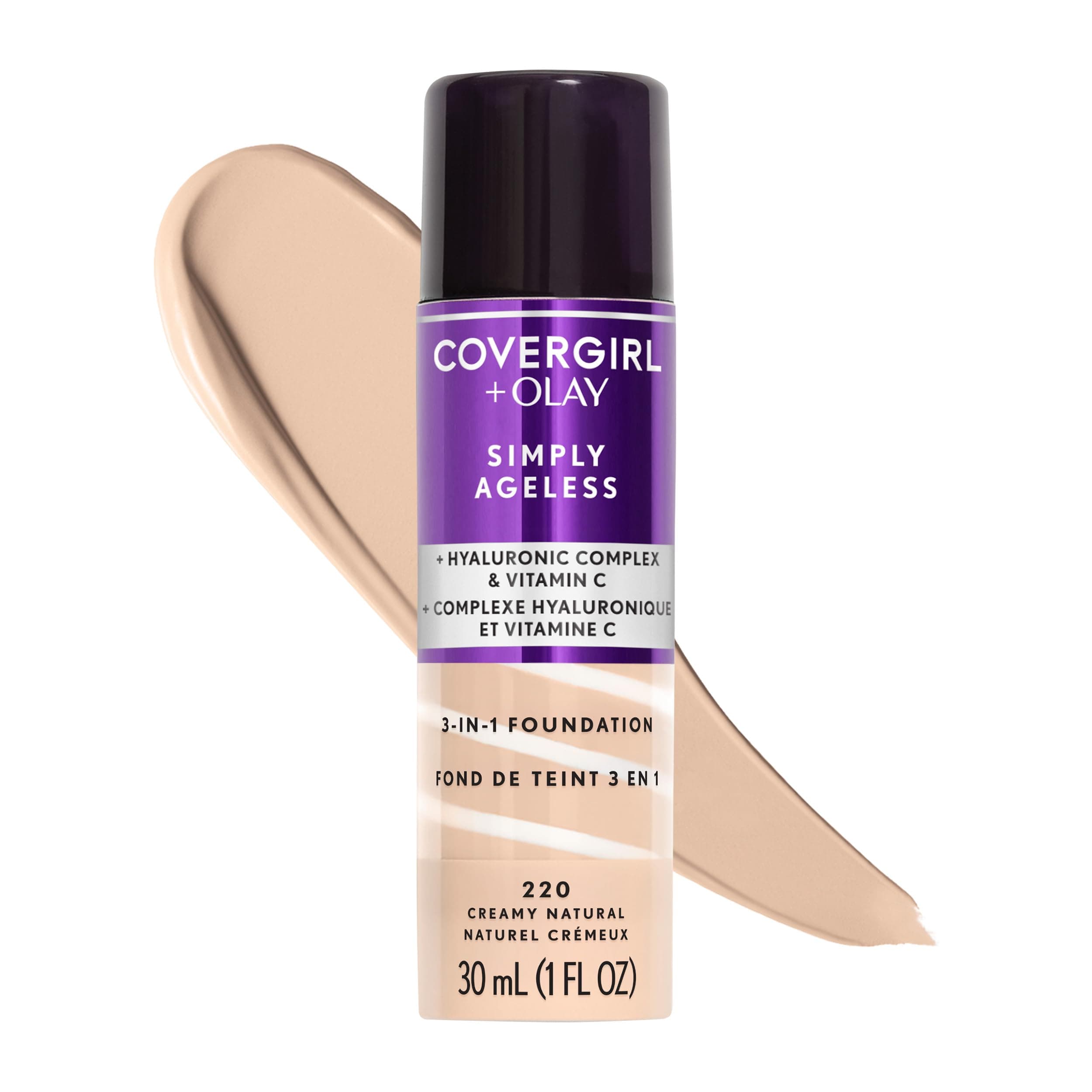 Covergirl + Olay Simply Ageless 3-in-1 Liquid Foundation, Creamy Natural