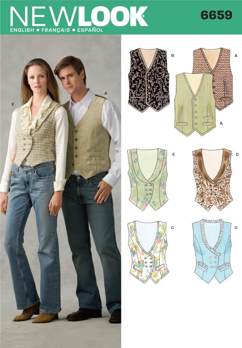 Simplicity Creative Group, Inc New Look Sewing Pattern 6659 Miss/Men Separates, Size A