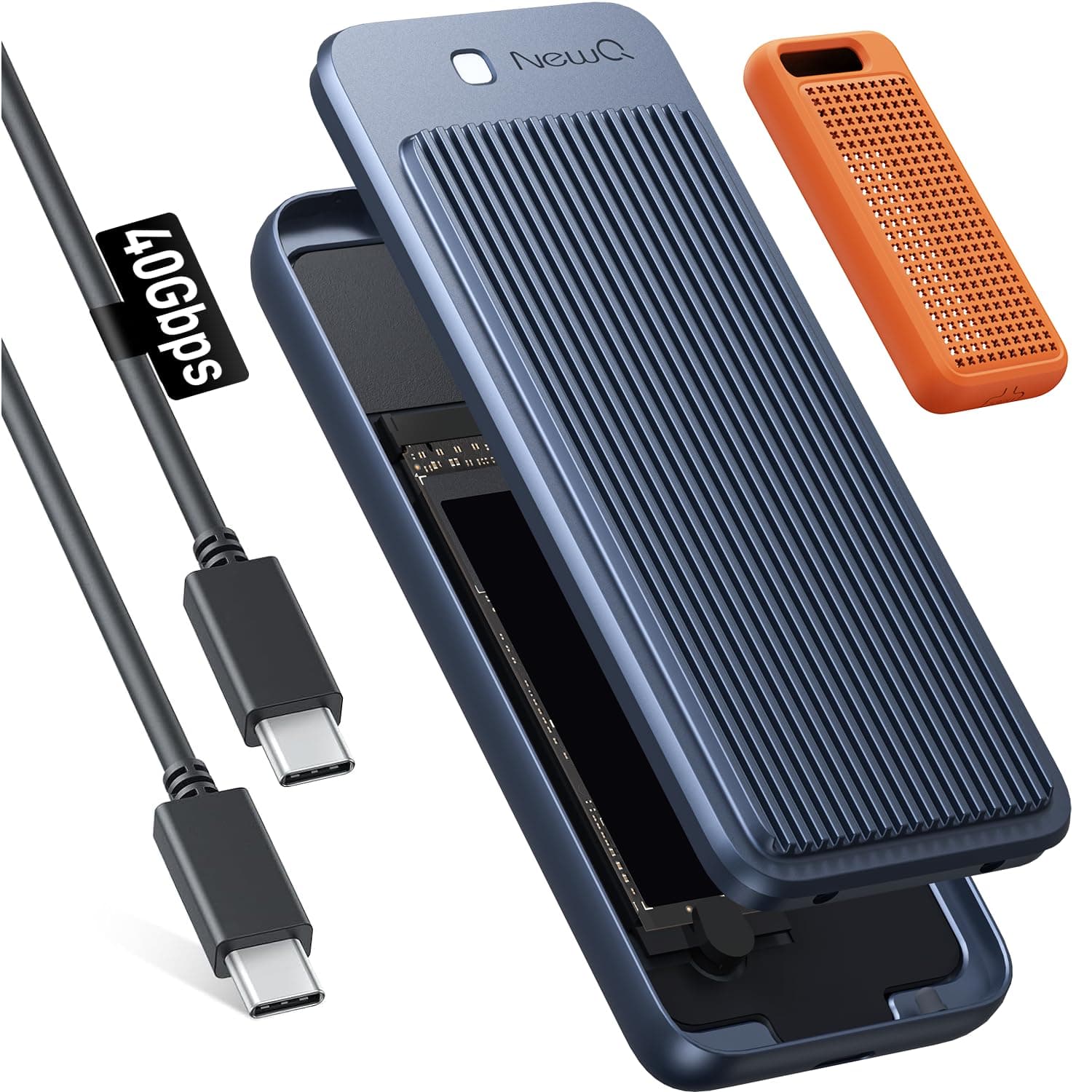 NewQ Maintenance-Free 40Gbps USB4 M.2 SSD Enclosure: Type C USB 4.0 NVMe PCIe SSD Adapter Reader Compatible to MacBook Thunderbolt 4 | 3 | USB 3.2 Gen 2 x 2 | 3.0