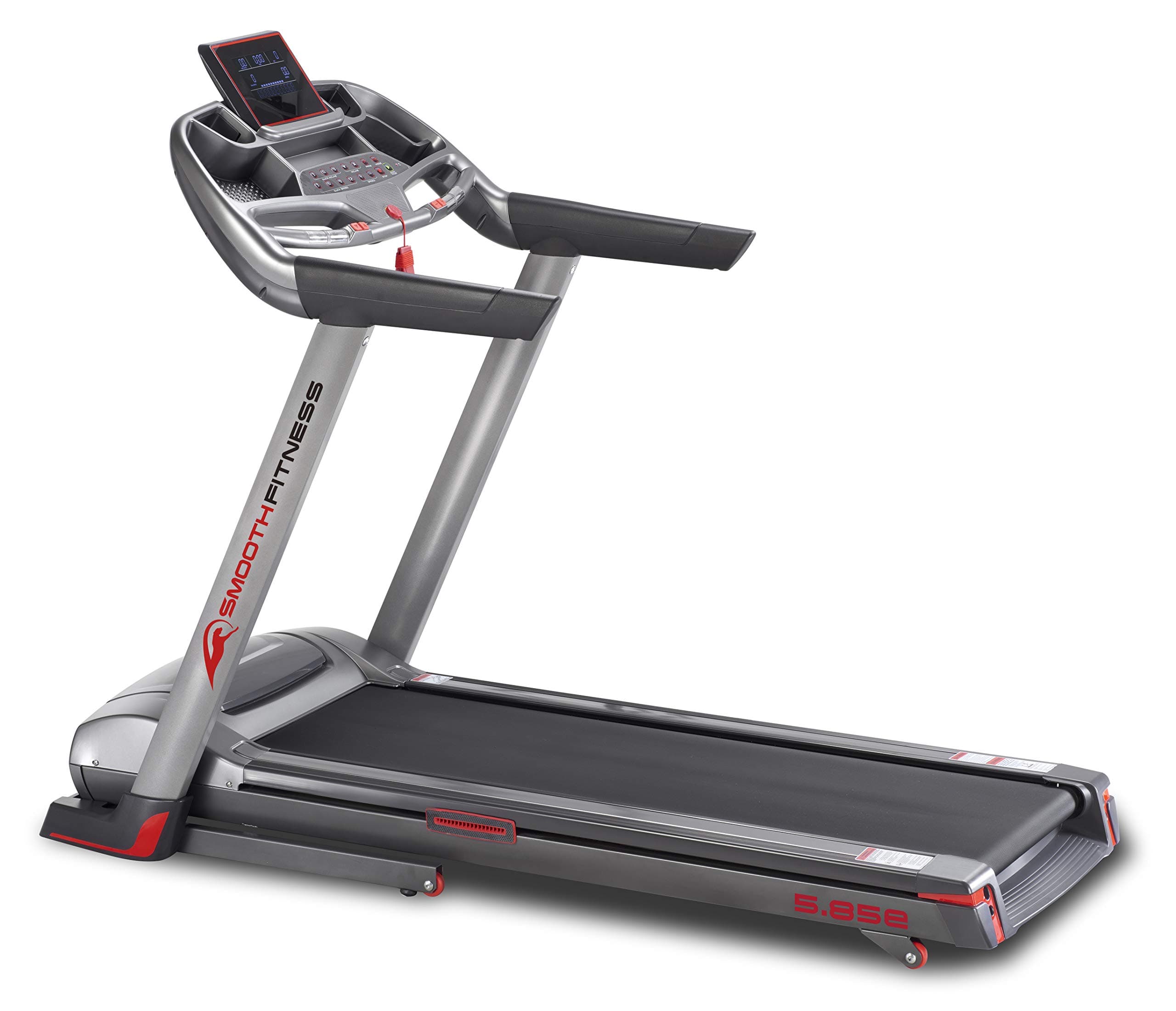 Smooth Fitness 5.15e Plus Treadmill - Connect+ App Control, 44 x 130 cm Running Surface, 2.0 HP Motor, Electronic Tilt Angle Adjustment 0-12%, 36 Programmes, Heart Rate Training