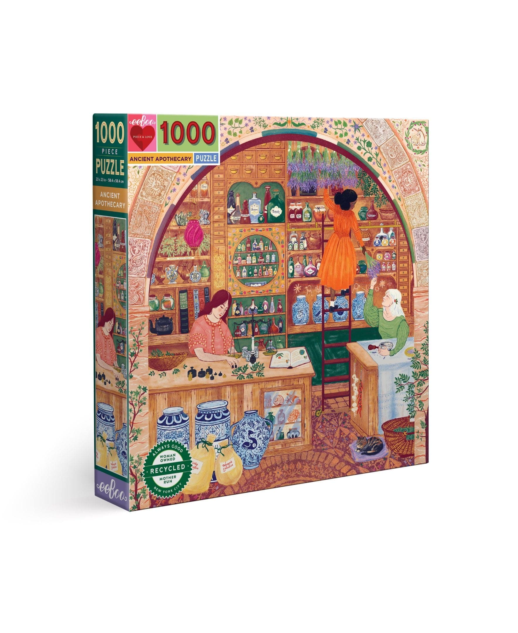 Piece and Love Ancient Apothecary 1000 Piece Square Jigsaw Puzzle, Glossy, Sturdy Puzzle Pieces