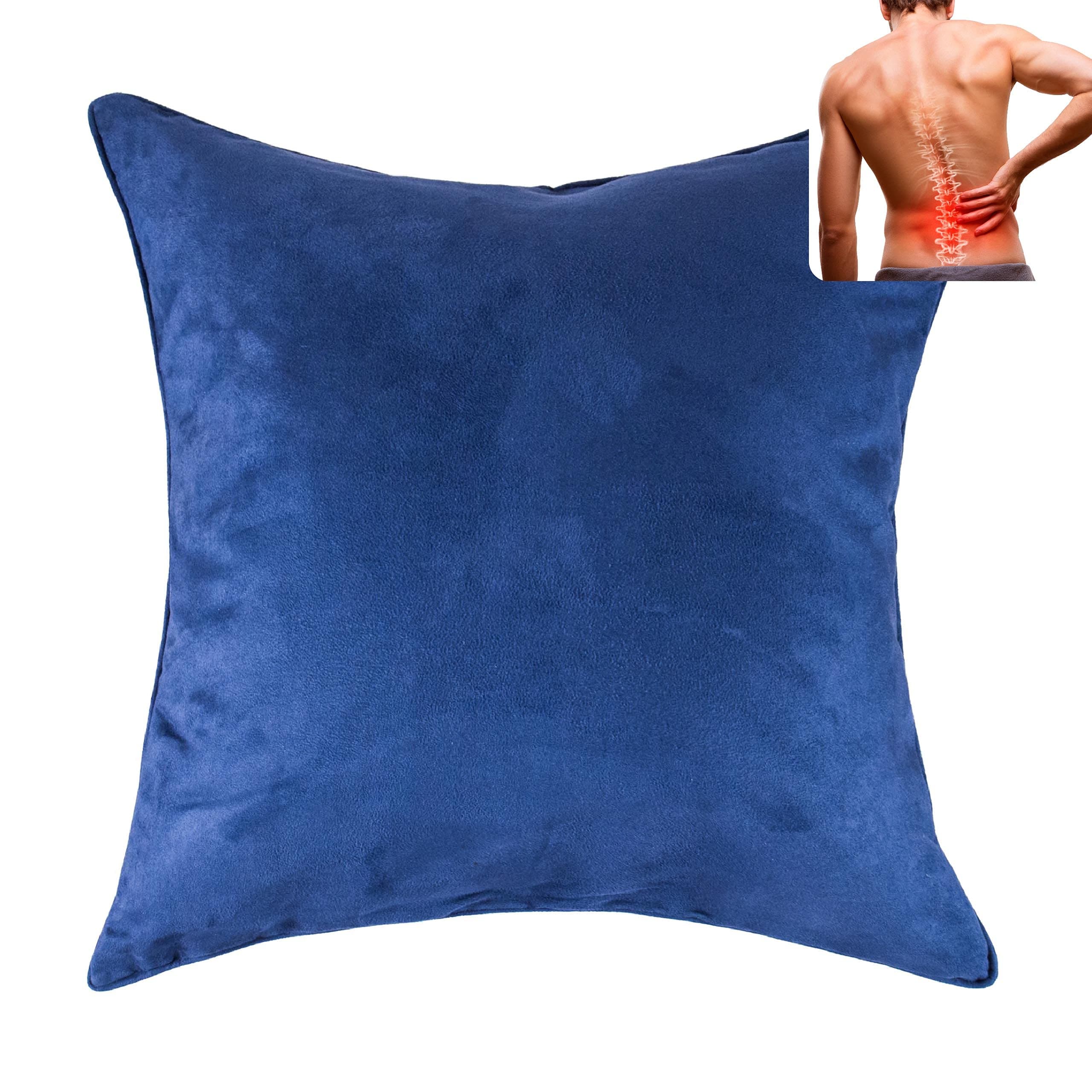 AJUVIA QiPillow - Back Support Pillows for Couch, Office Chair, Car - Inflatable Orthopedic Seat Throw Pillow (Navy)