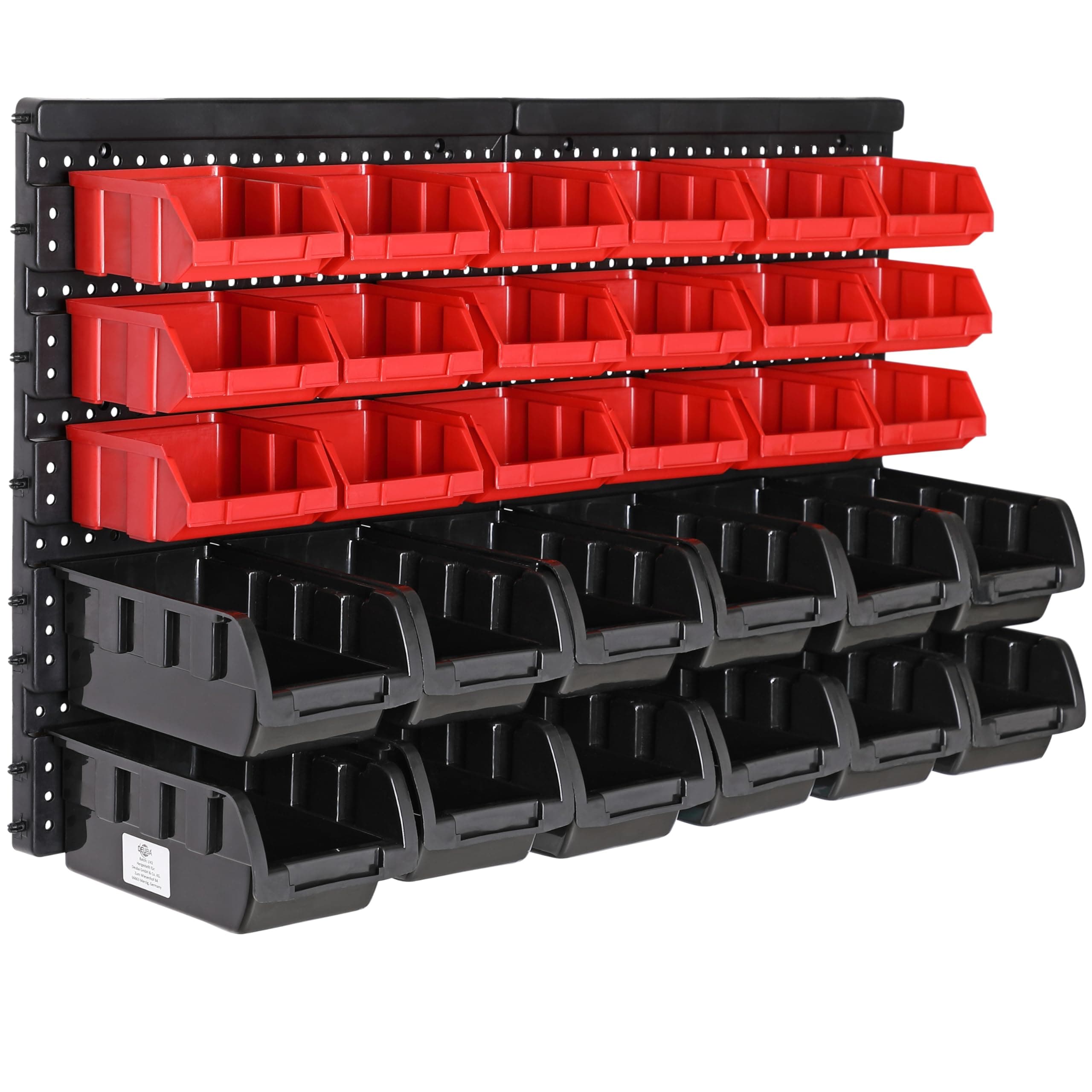 MONZANA® 32 Piece Garage Wall Racks with Storage Boxes, Tool Box & Wall Panels for Workshop, Craft Organiser, Pegboard, Stackable Small Parts Bins Plastic Storage Box