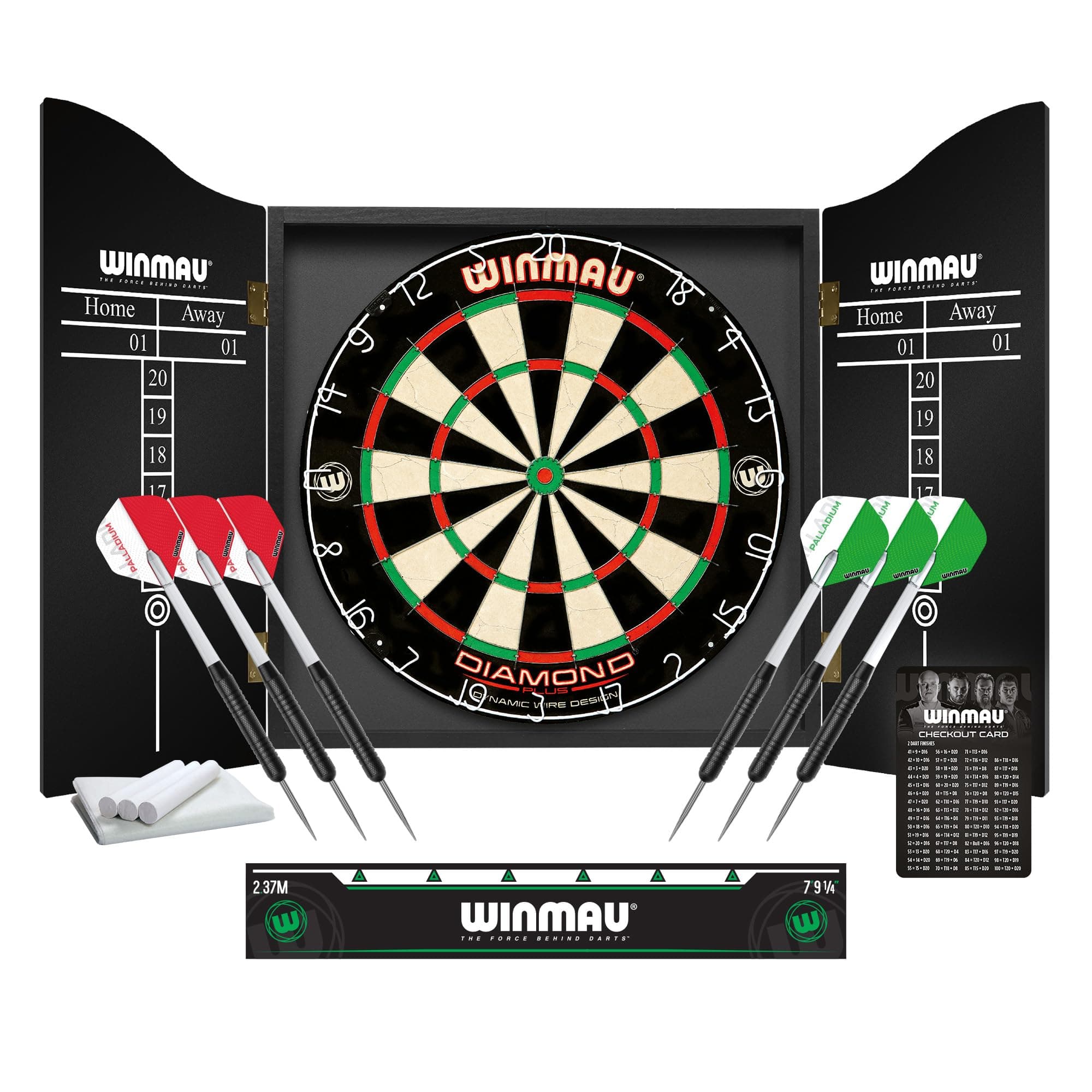 Diamond Plus Dartboard- PDC Tournament Dart Board, Ultra-Thin Wire System, High-Density Sisal | Available as Board Only, Surround Set, or Cabinet Set with Steel Tip Darts