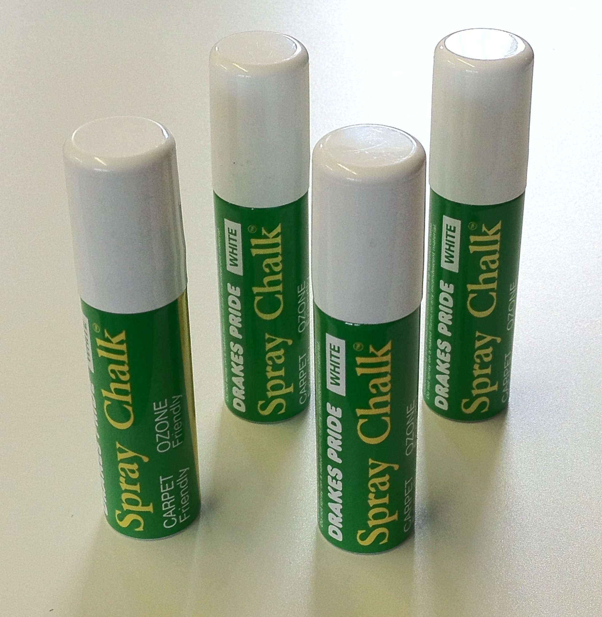 Drakes Pride White Bowls Chalk Spray Pack of 4 x White 8g Cans