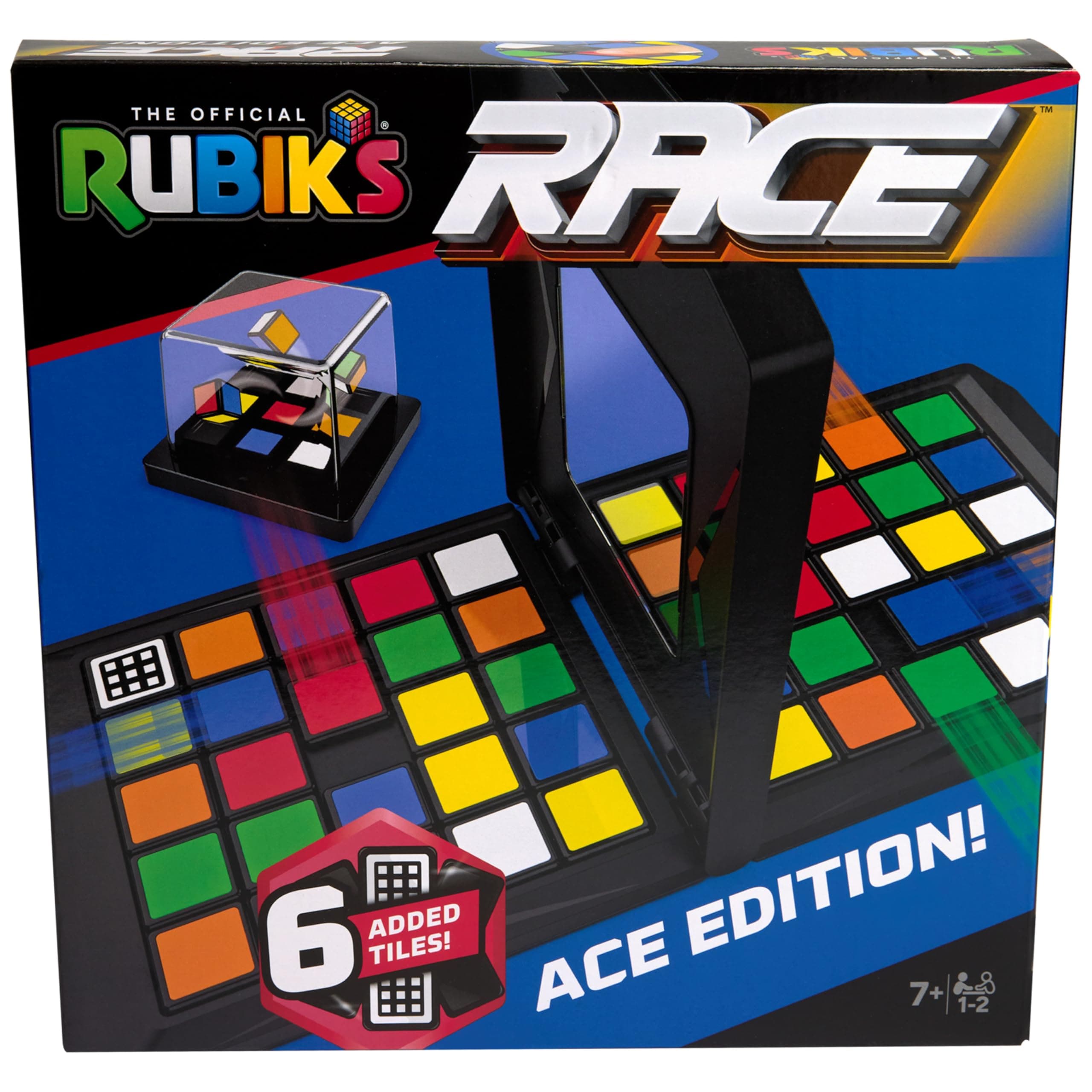 Rubik’s Cube, Rubik's Race, Ace Edition, Classic Fast-Paced Puzzle Strategy Sequence Board Game, Problem-Solving Brain Teaser, Color-Matching Game, 2 Players, for Adults, Teens, Kids Ages 7 & Up