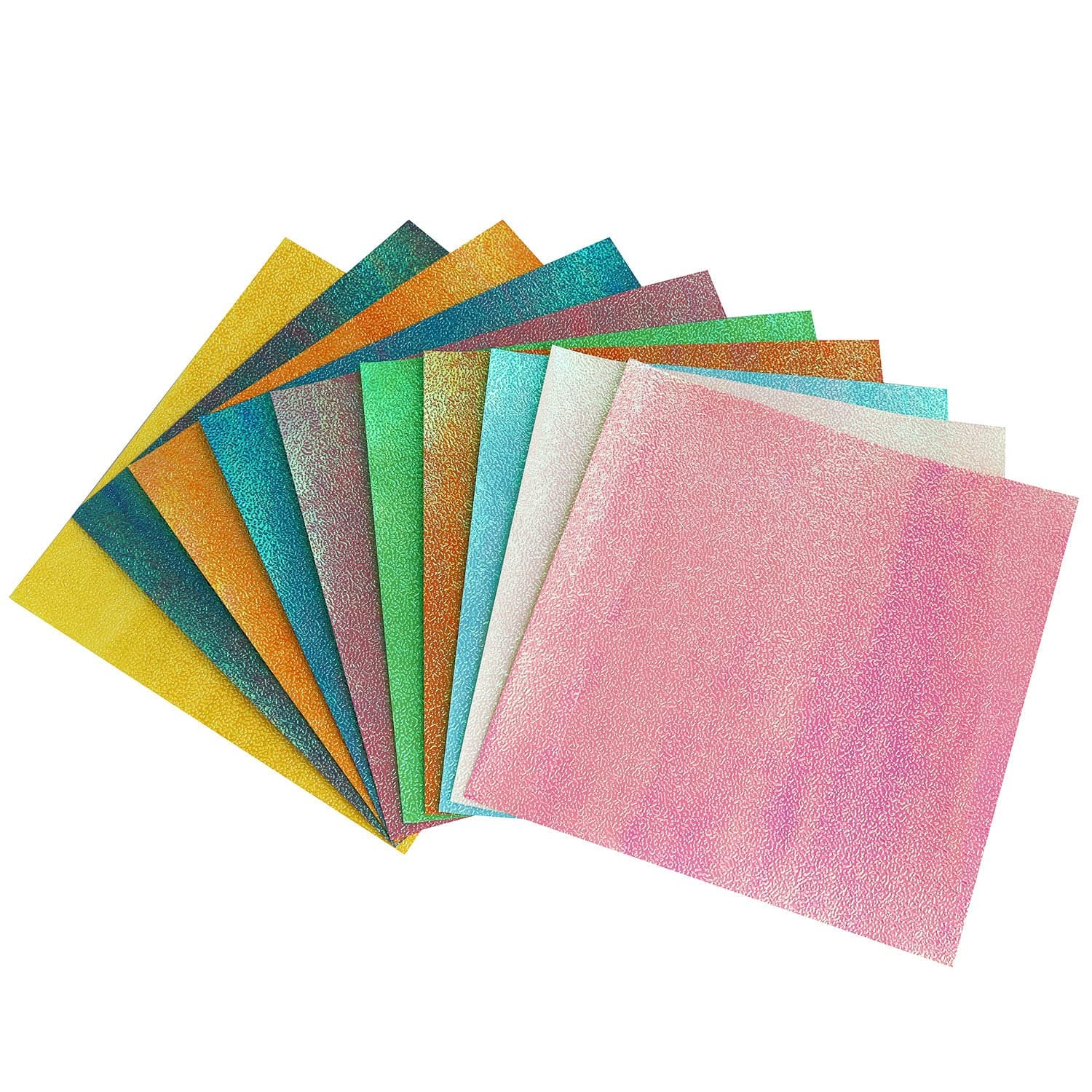 Shiny Origami Paper yyangz 100 Sheet 10 Colors Square Iridescent Paper, Decoration Paper, Glitter Square Folding Paper for Arts and Crafts Projects, Glitter Origami Paper