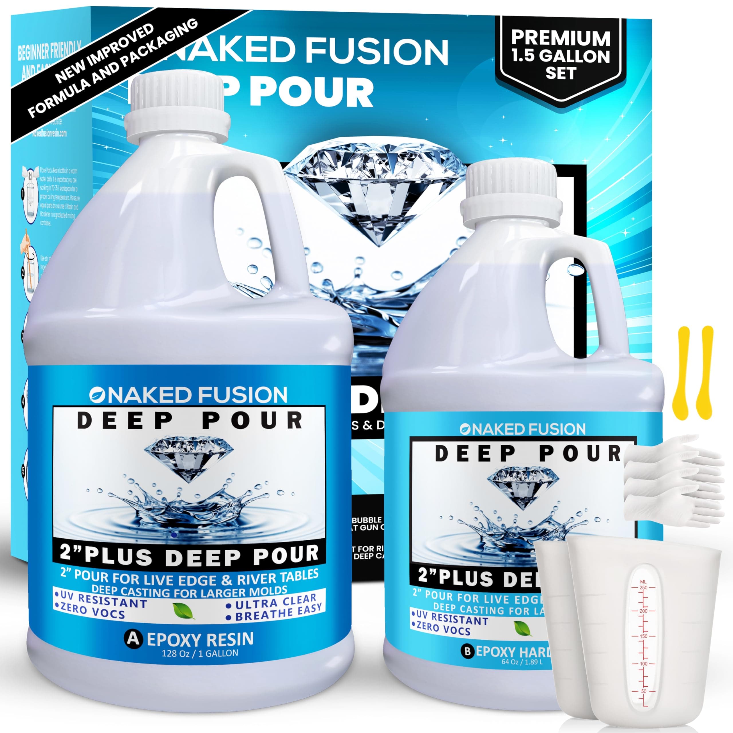 1.5 Gallon Kit Deep Pour Epoxy Resin 2 Inch for River Tables and Casting