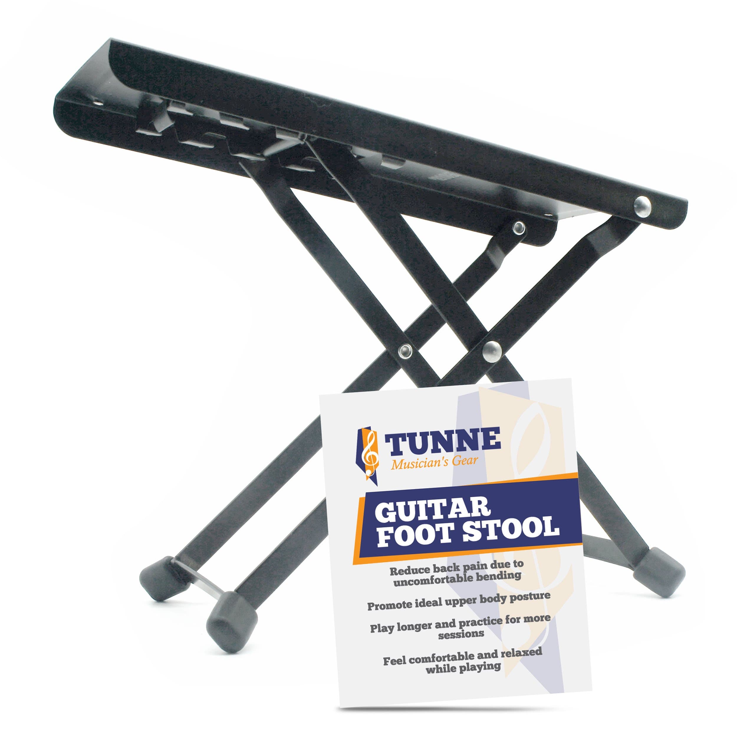 Guitar and Bass Foot Stool Rest is Adjustable for Hours of Comfortable, Painless Playing