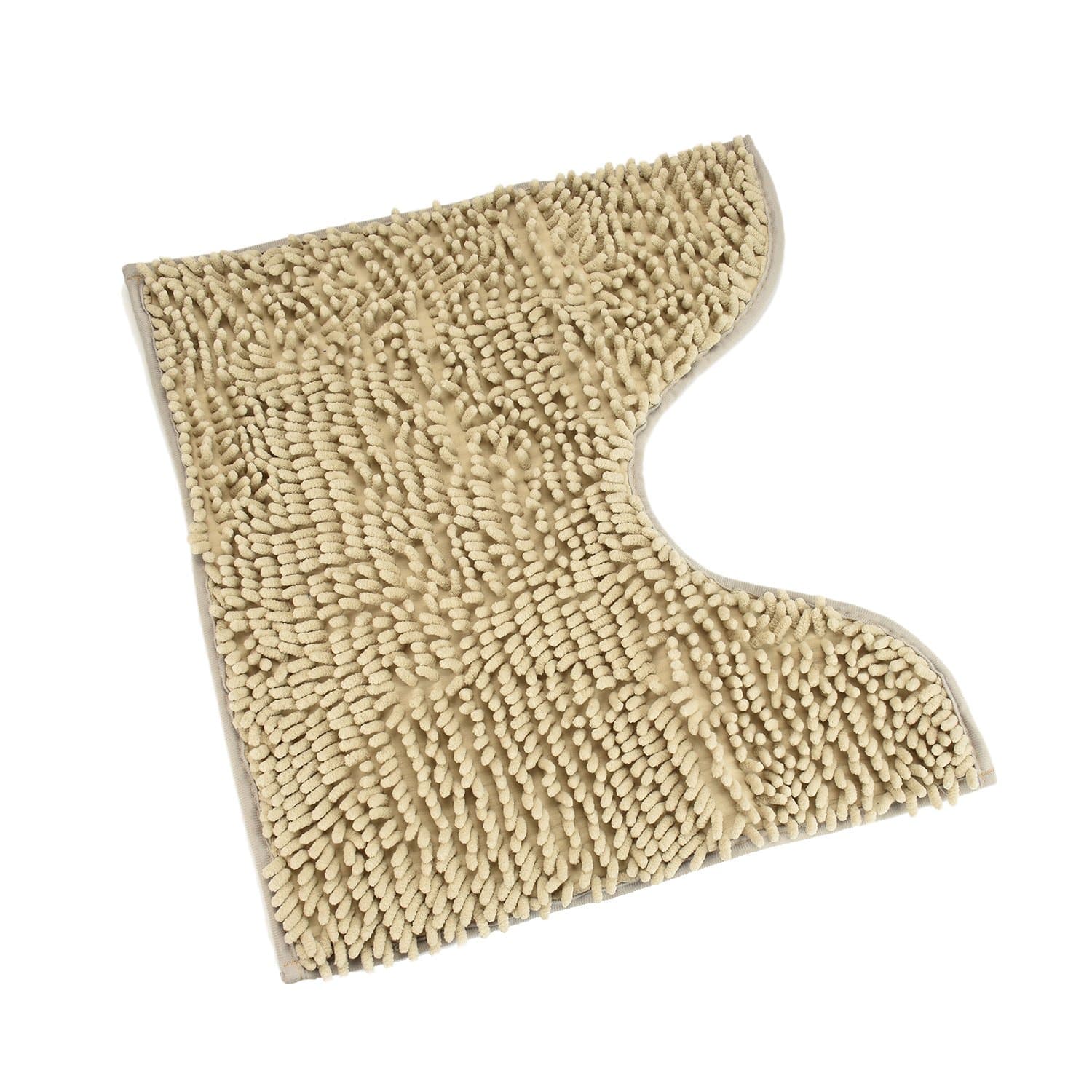 CHESEY Non Slip Toilet Rug U Shaped Soft Bathroom Mat Microfiber Contour Absorbent Grey