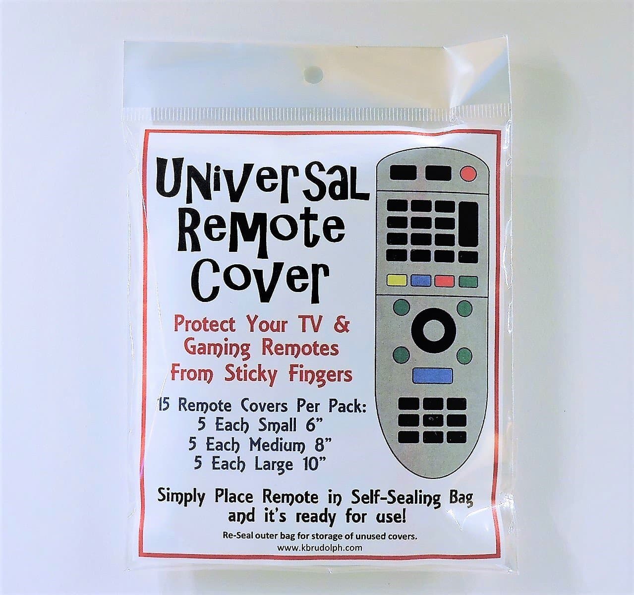 TV Remote Covers (S fits 6", M fits 8.5", L fits 10" Device) Pack of 15, 5 of Each Size. Self Sealing Clear Plastic Cover Protects from Liquid, Dirt and Germs.