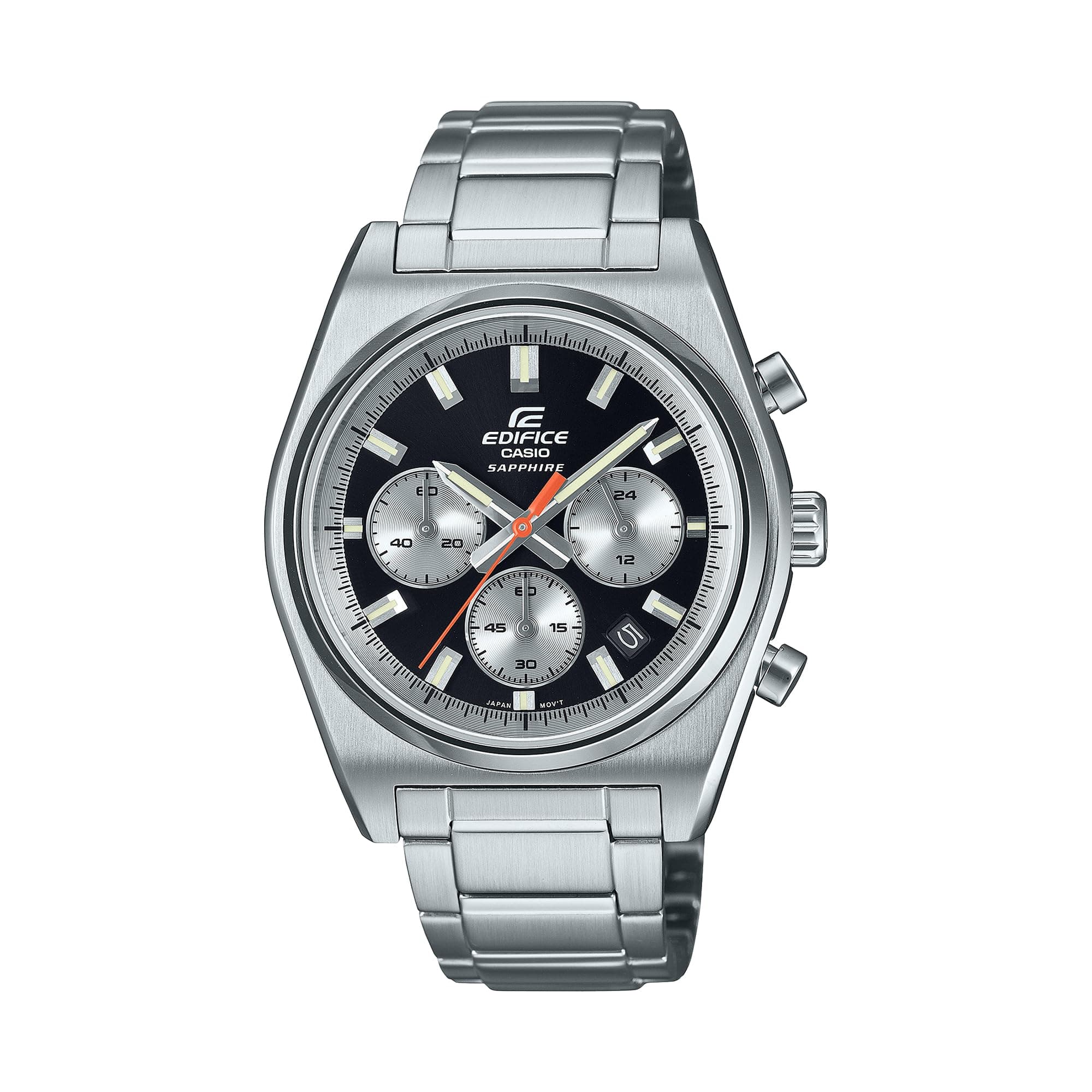 EFB-730D Series | Men's Digital Watch | (Silver/Black) | 100WR | 1-Sec Chronograph | Date Display