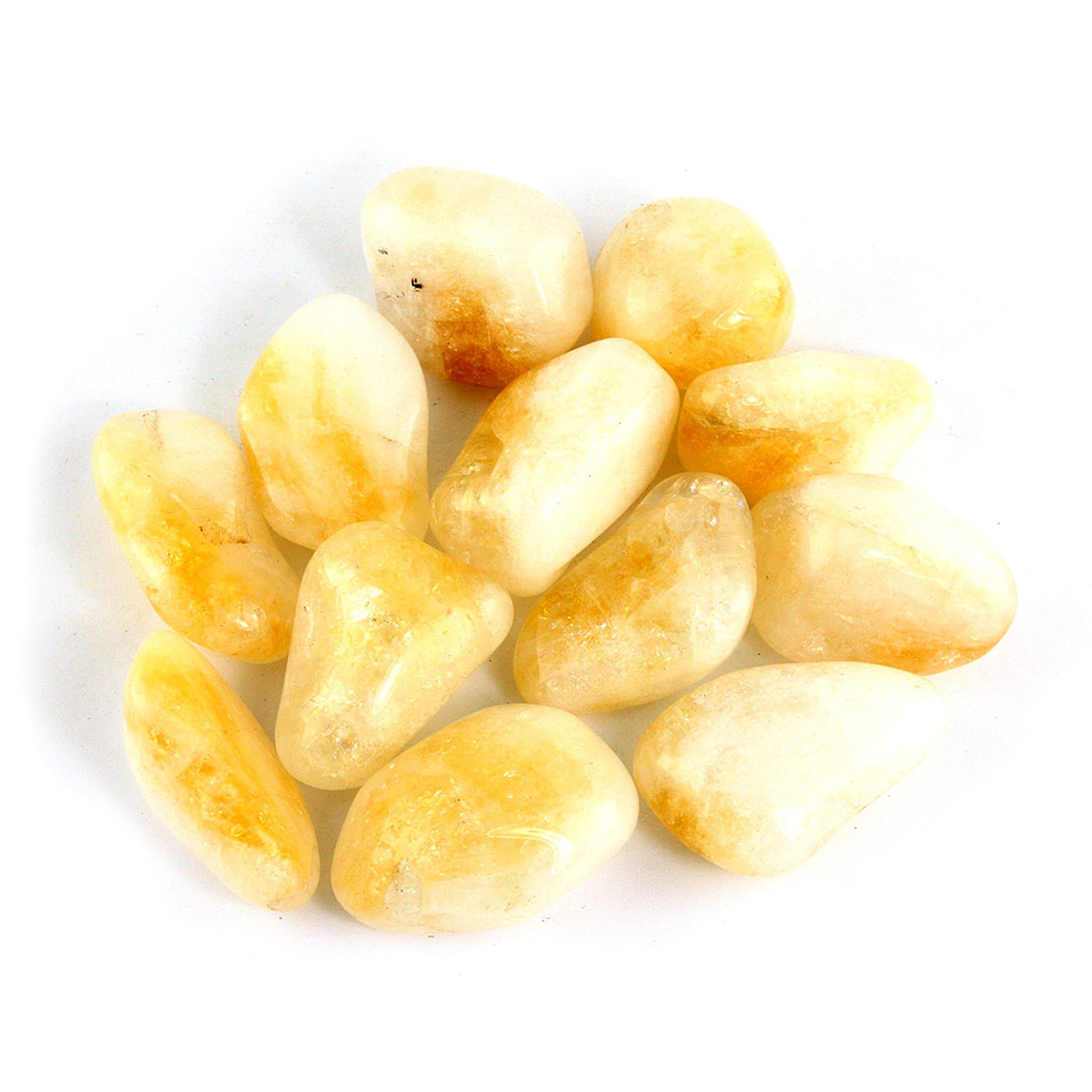 1/2lb Bulk Tumbled Citrine Quartz Stones - Large 1"+ Natural Polished Gemstone Supplies for Wicca, Reiki, and Energy Crystal Healing *Wholesale Pound Lot* w/ Authentic Crystal Allies Stone Card