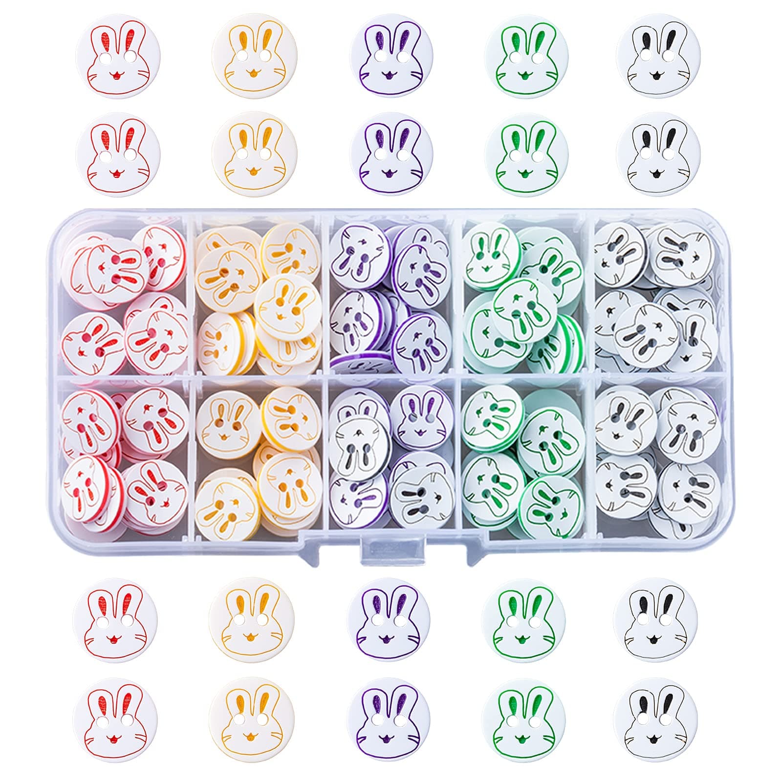 150Pcs Buttons for Baby Cardigans Knitting 12mm, Resin Buttons Mixed Colour, Round Sewing Buttons, Cute Assorted Buttons with Plastic Storage Box for Art Craft Child Clothing Sewing DIY Decoration