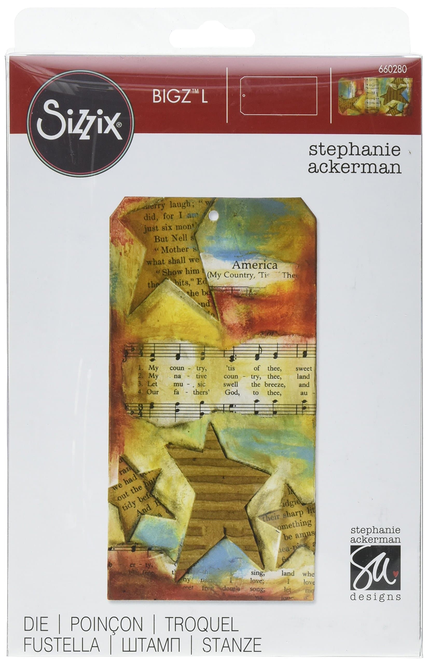 Sizzix 660280 Bigz L Die Tag by Stephanie Ackerman, Large