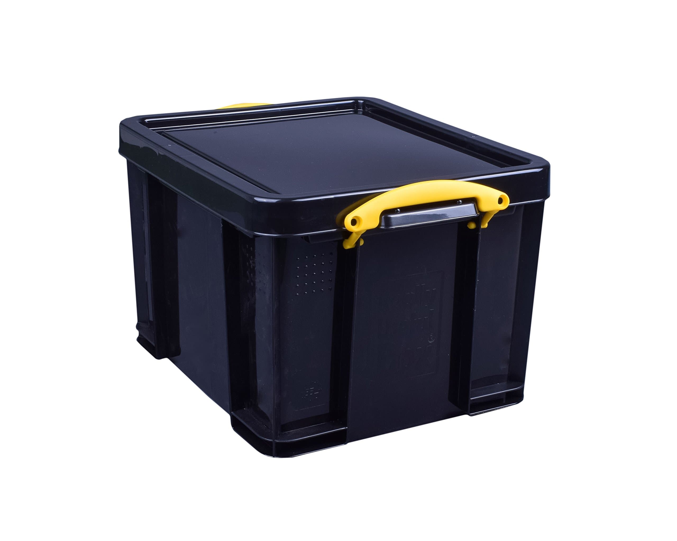 Plastic Storage 35 Litre Solid Black with Yellow Handles