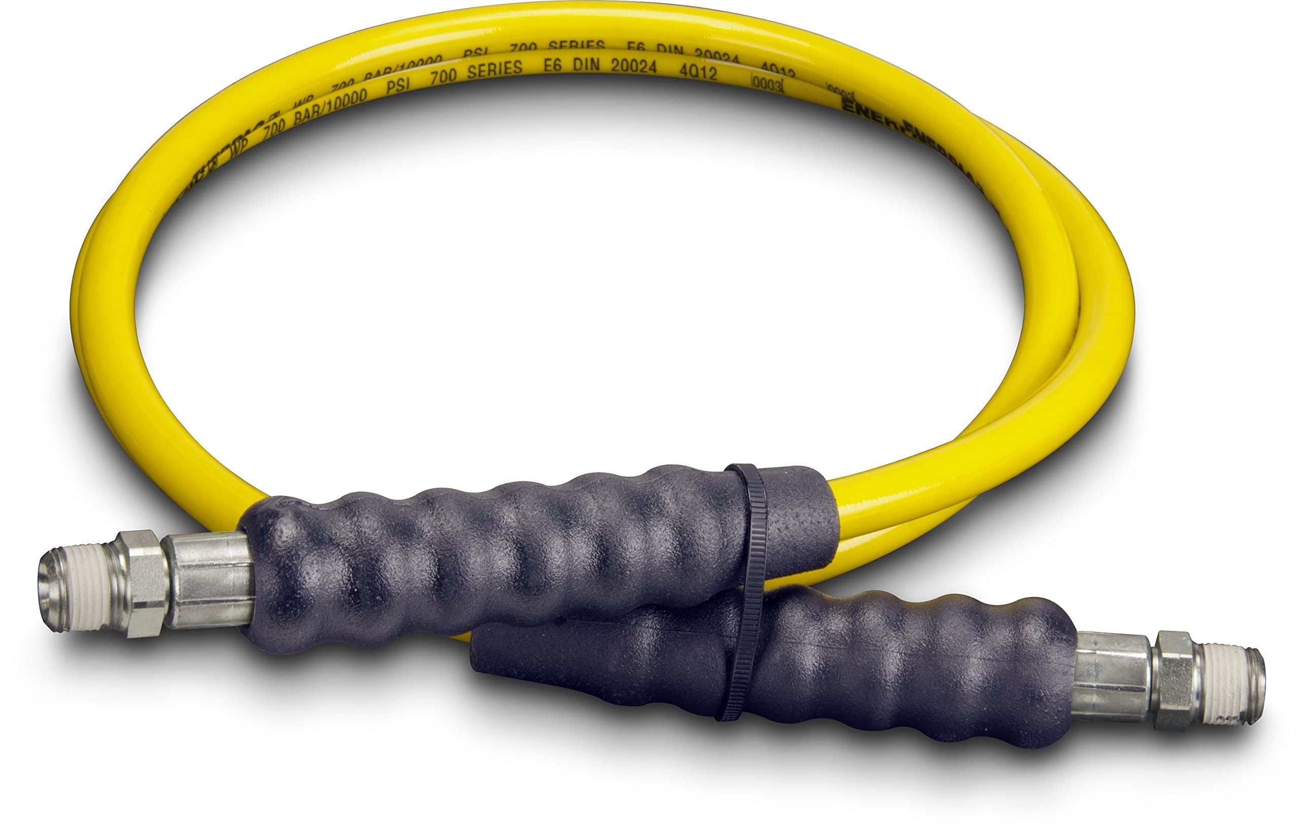 Enerpac H7206 High-Pressure Hydraulic Hose, 700 Series, 6' x 0.25", Yellow