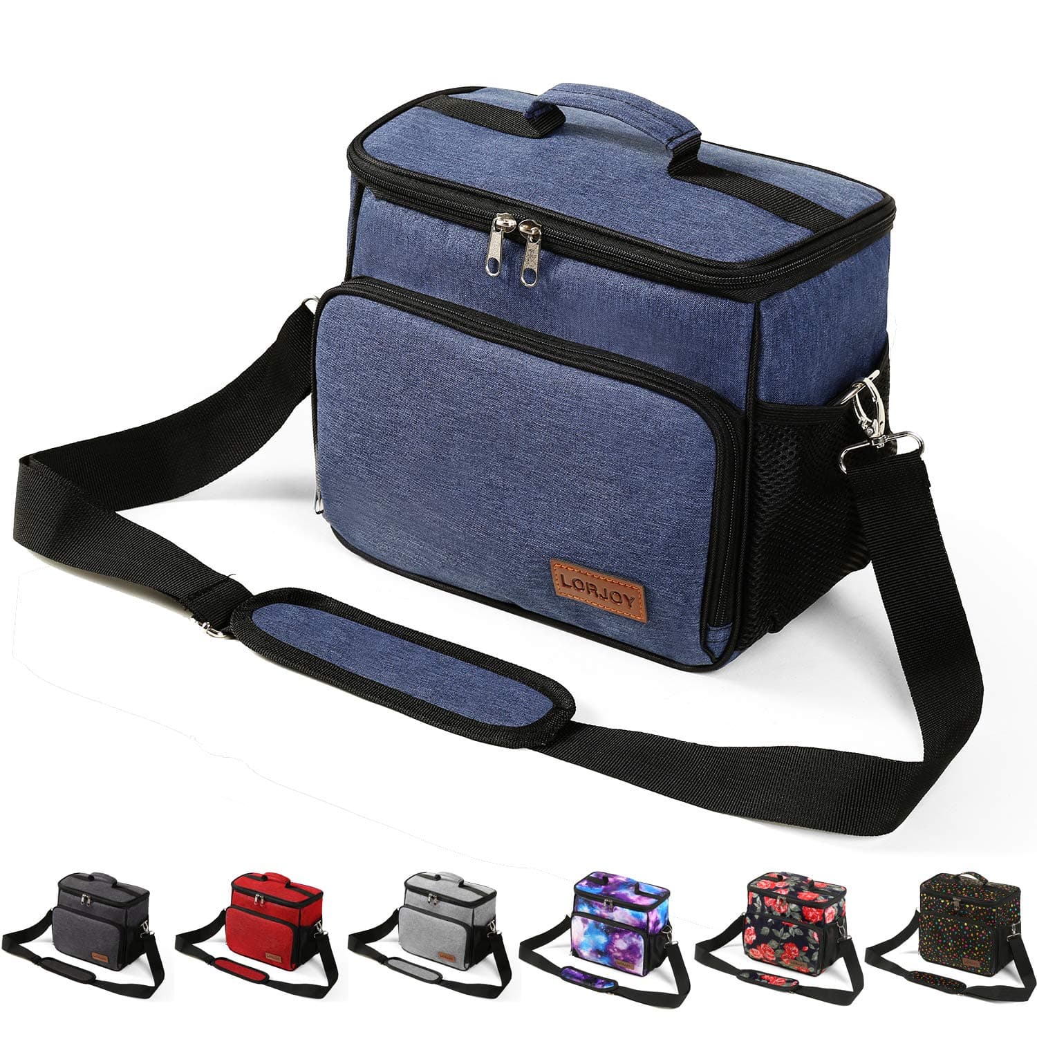 Adult Lunch Boxes For Men Heavy Duty Insulated Freezable Lunch Bags For Women Work Large Hard Lunch Pail As Thermal Thermos Tote Cooler (Navy 1)